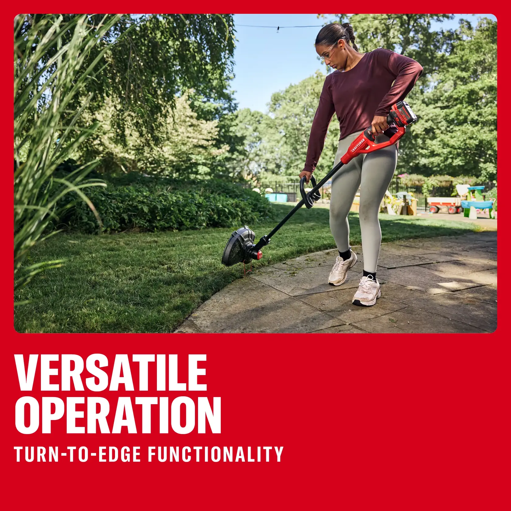 CRAFTSMAN® V20* String Trimmer Kit with 4Ah Battery and Charger eComm Graphic