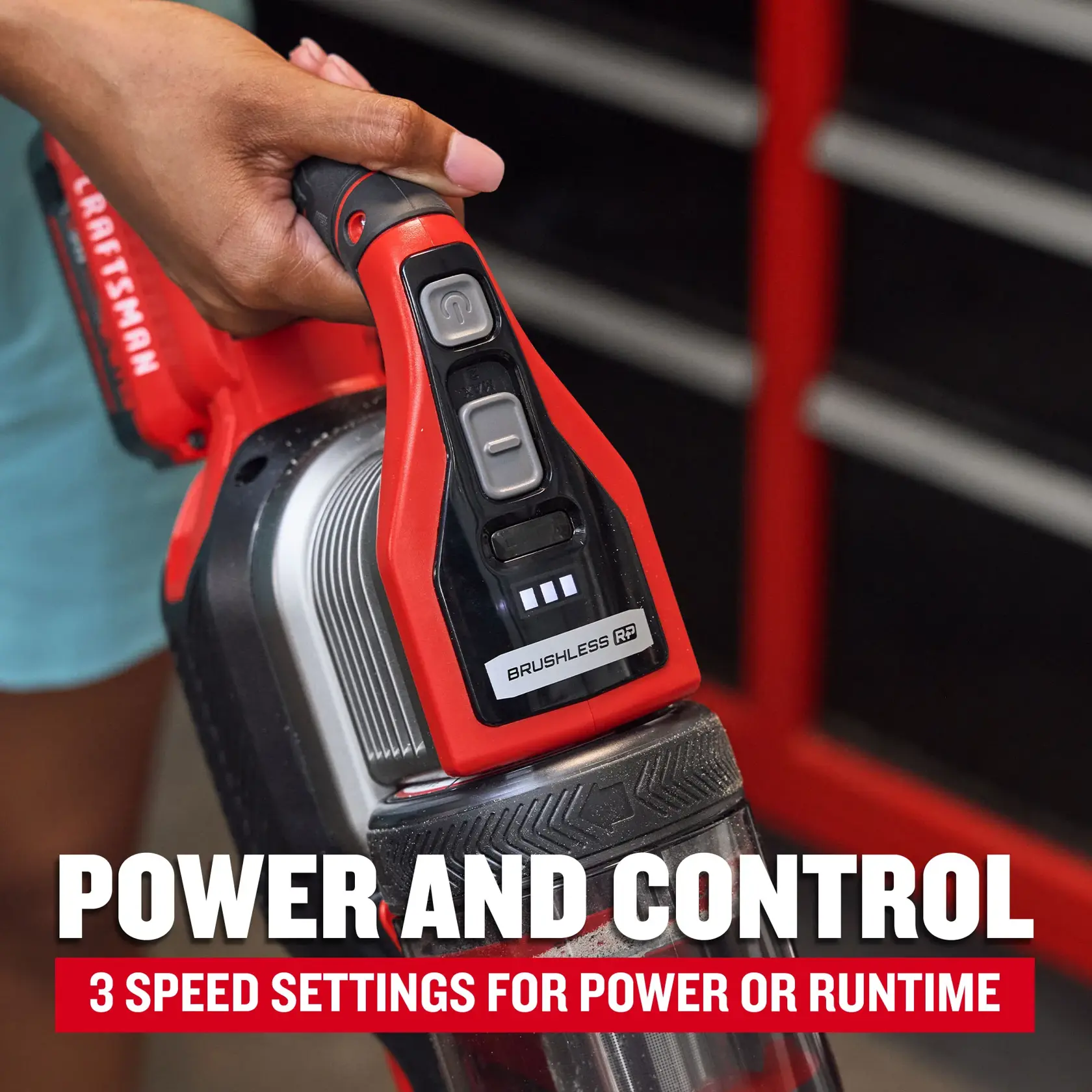 eComm Graphic Power and Control CRAFTSMAN� V20* BRUSHLESS RP� Cordless Stick Vacuum Kit