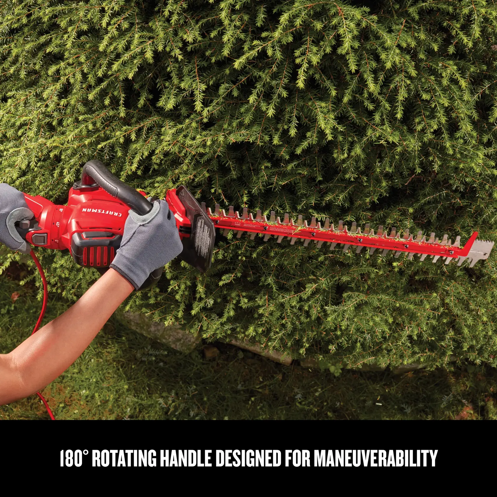 Graphic of CRAFTSMAN Hedge Trimmers highlighting product features