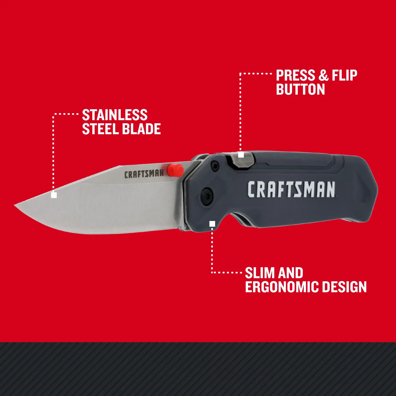 CRAFTSMAN® Push and Flip Folding Knife Pocket Knife Walkaround