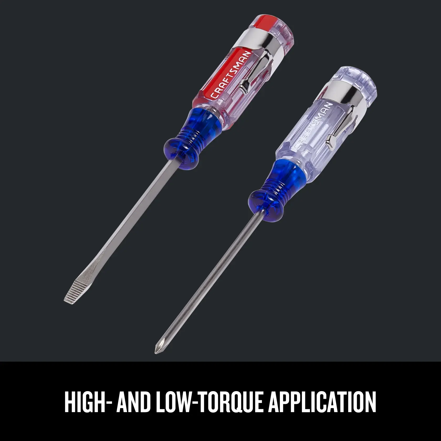 Graphic of CRAFTSMAN Screwdrivers: Acetate highlighting product features