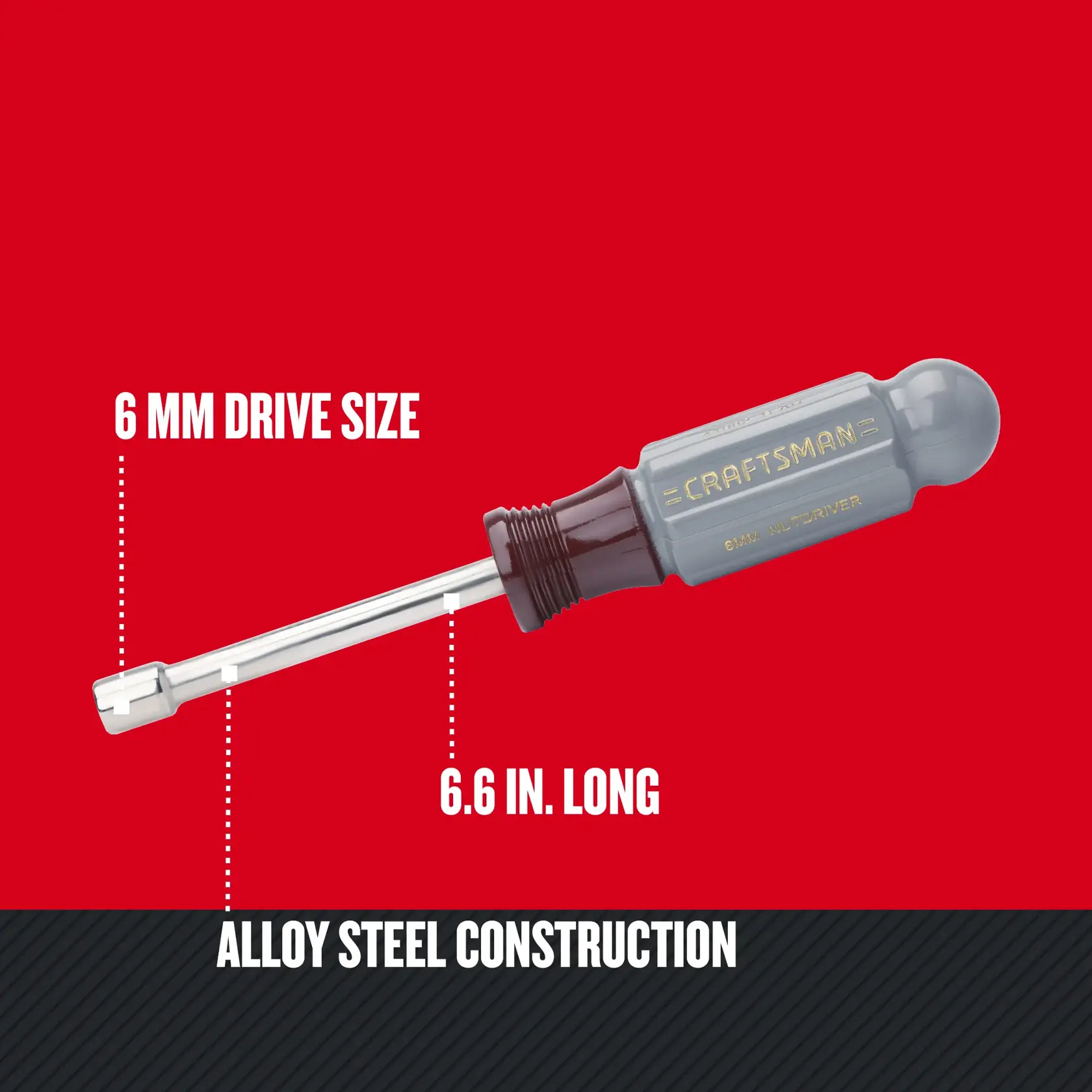 Graphic of CRAFTSMAN Accessories: Nut Drivers highlighting product features
