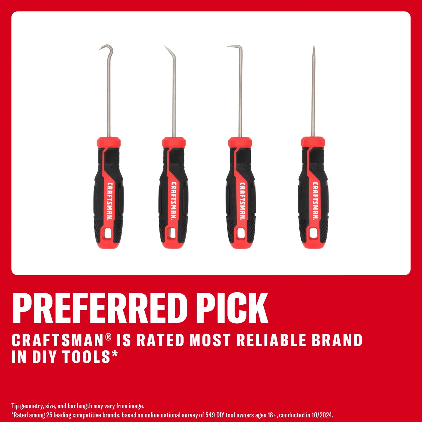 TOOLS TYPE-C QUAD フィン ブラック/レッド4枚セット Hook And Pick Set