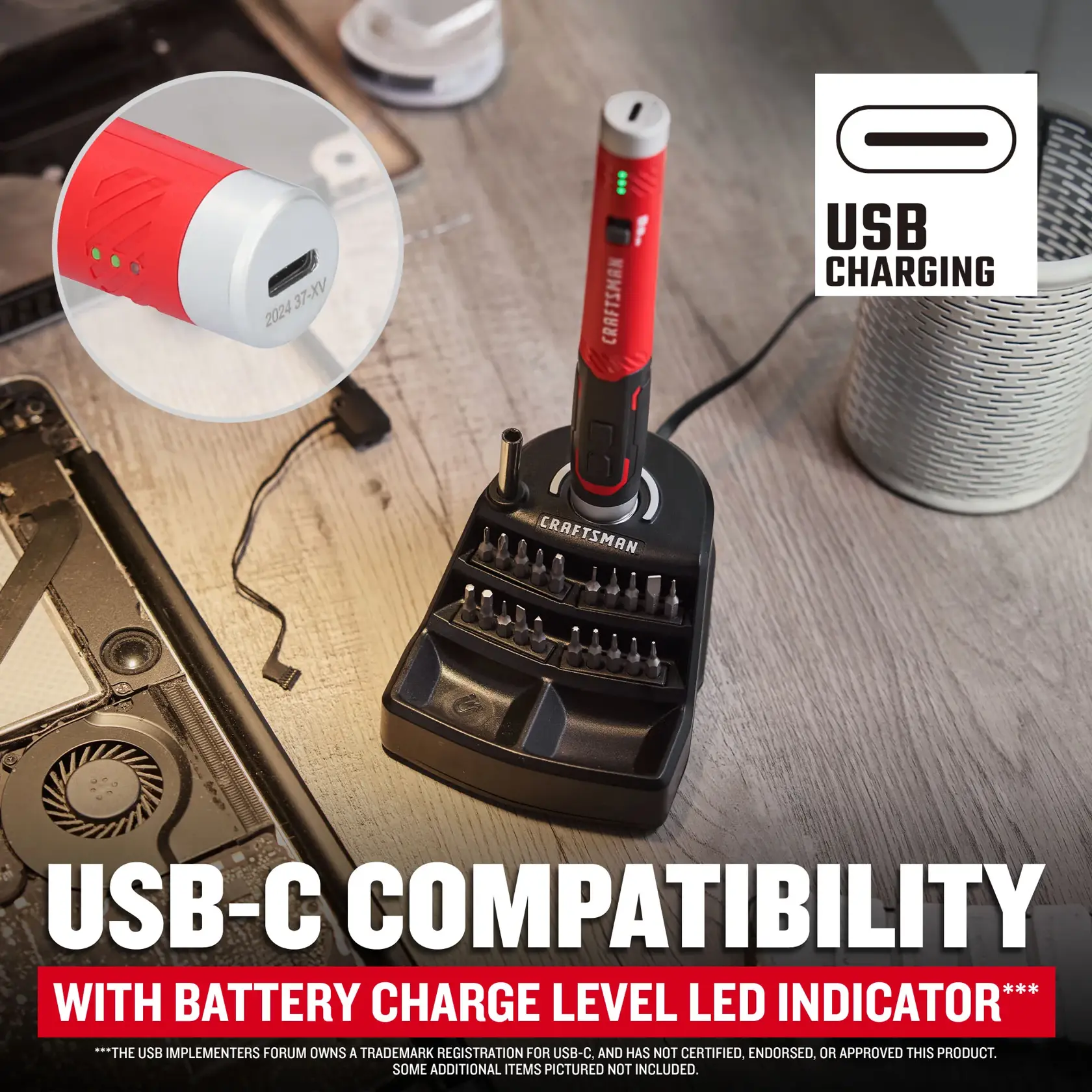 eComm Graphic USB-C Compatibility CRAFTSMAN® Cordless Precision Screwdriver Set