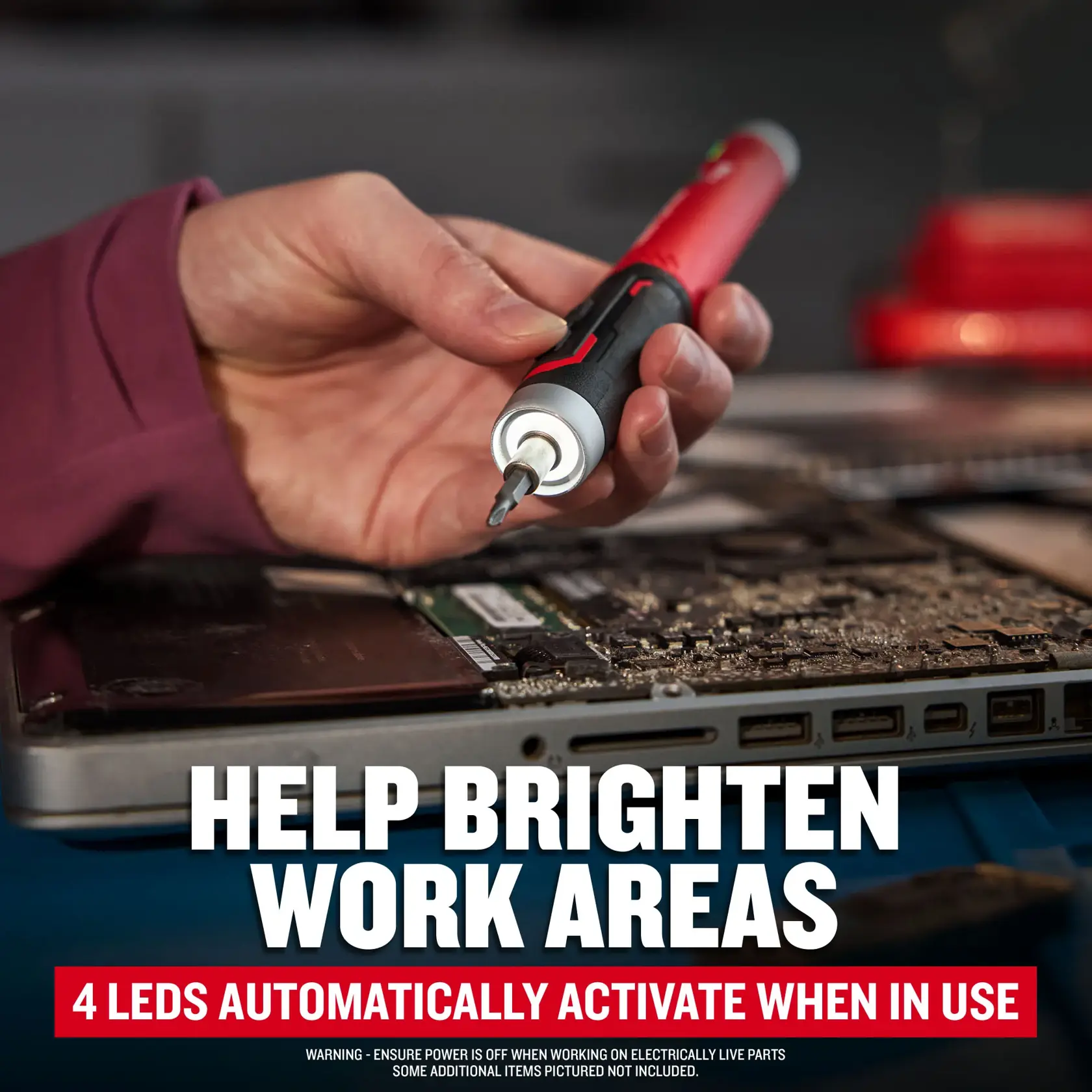 eComm Graphic Help Brighten Work Areas CRAFTSMAN® Cordless Precision Screwdriver Set