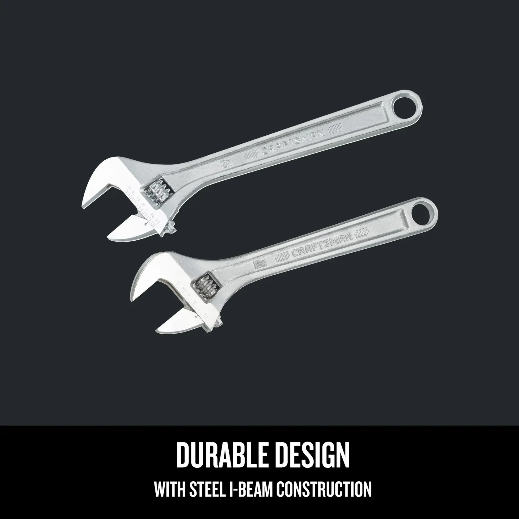 Graphic of CRAFTSMAN Wrenches: Adjustable highlighting product features