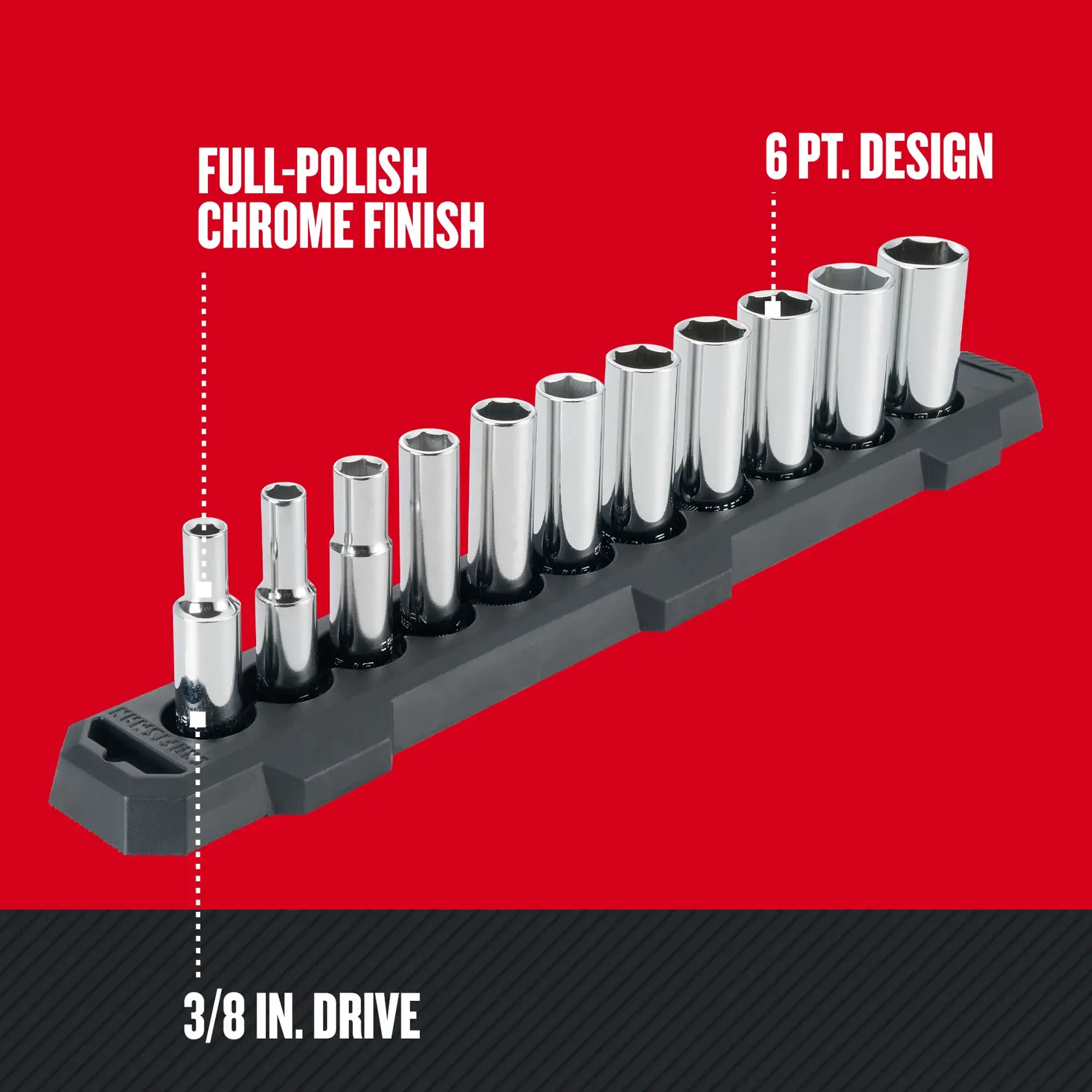 Graphic of CRAFTSMAN Sockets: 6-Point highlighting product features