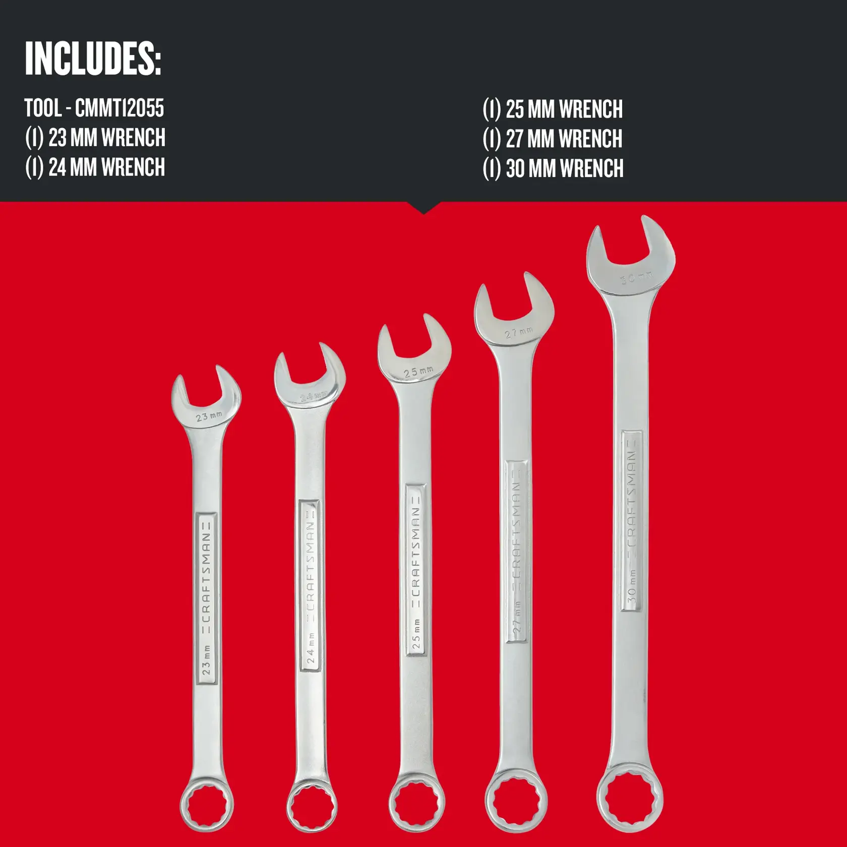 Graphic of CRAFTSMAN Wrenches: Set highlighting product features