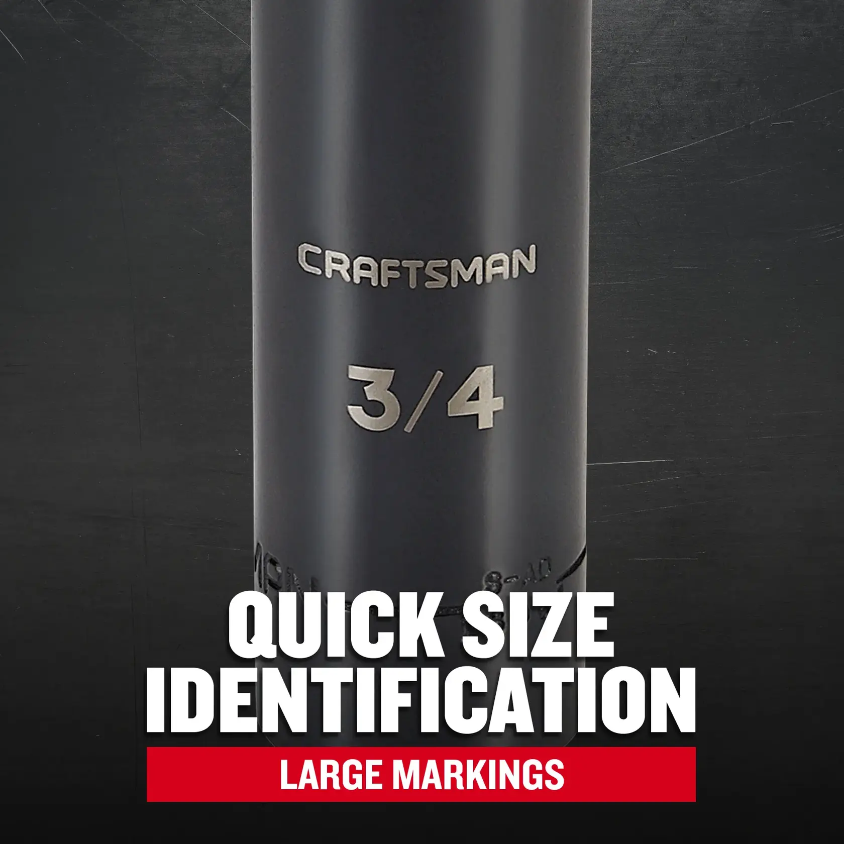 Craftsman CMMT16061 1/2 in. Drive 3/4 in. SAE Deep Impact Socket F+B