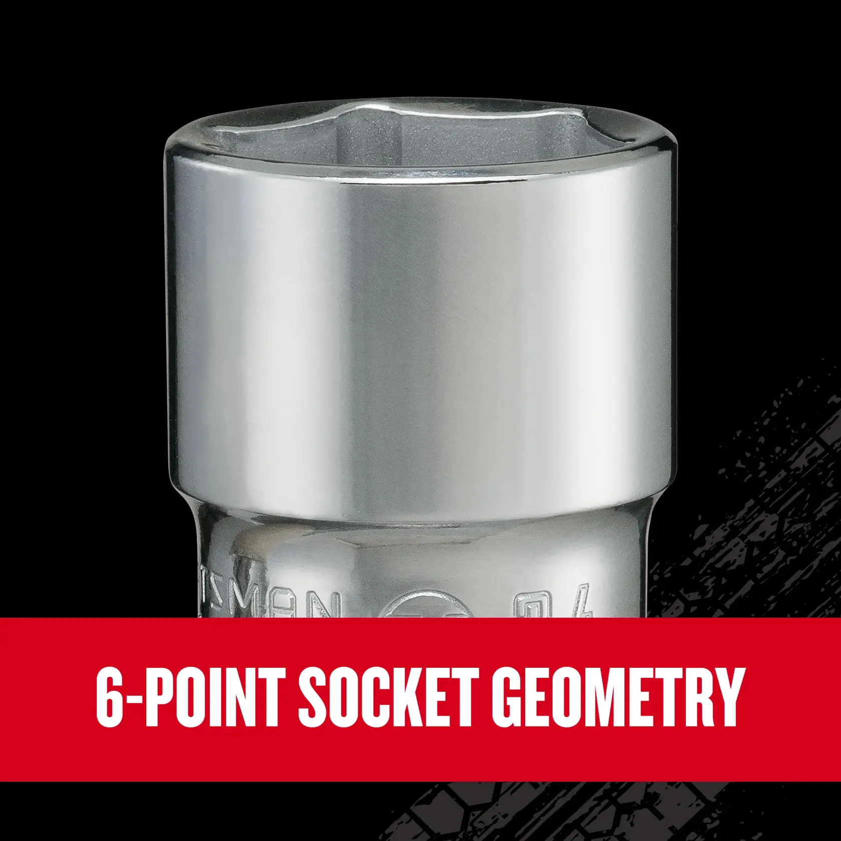 Graphic of CRAFTSMAN Sockets: 6-Point highlighting product features