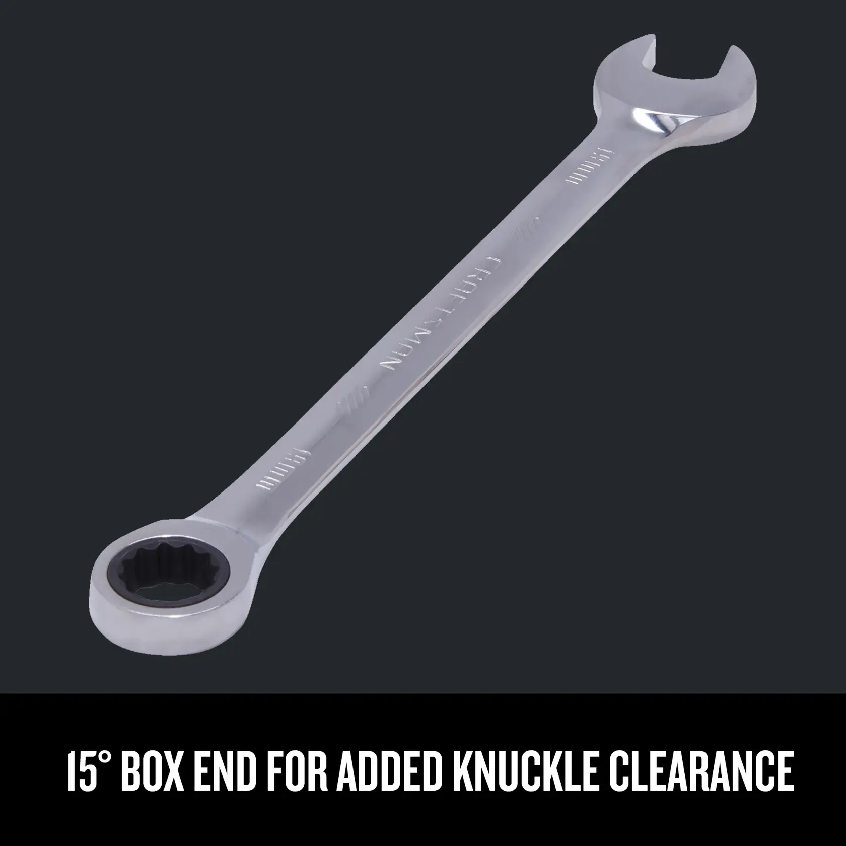 Graphic of CRAFTSMAN Wrenches: Ratchet highlighting product features