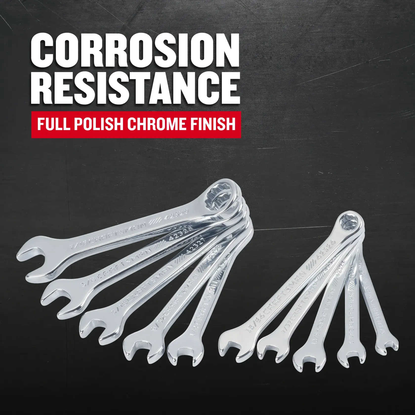 CRAFTSMAN CMMT42319 10 Piece Standard (SAE) Stubby Combination Wrench Set F+B