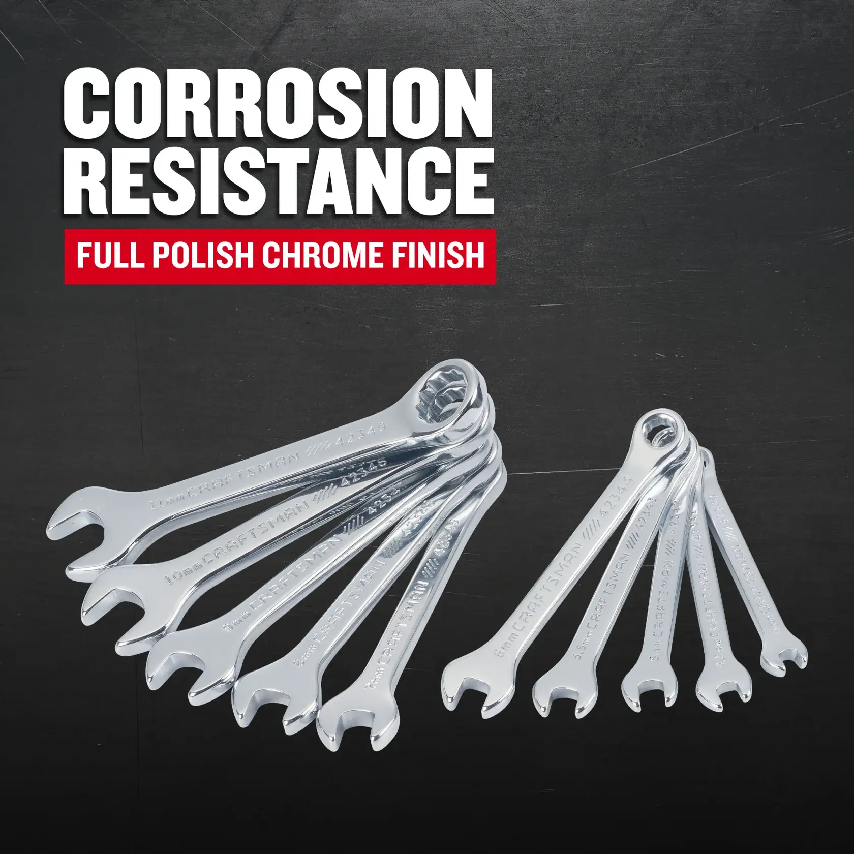 CRAFTSMAN CMMT42339 10 Piece Metric Stubby Combination Wrench Set F+B 