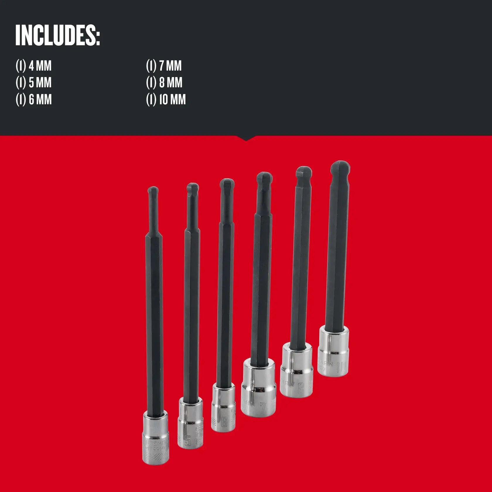 Graphic of CRAFTSMAN Sockets: Hex highlighting product features