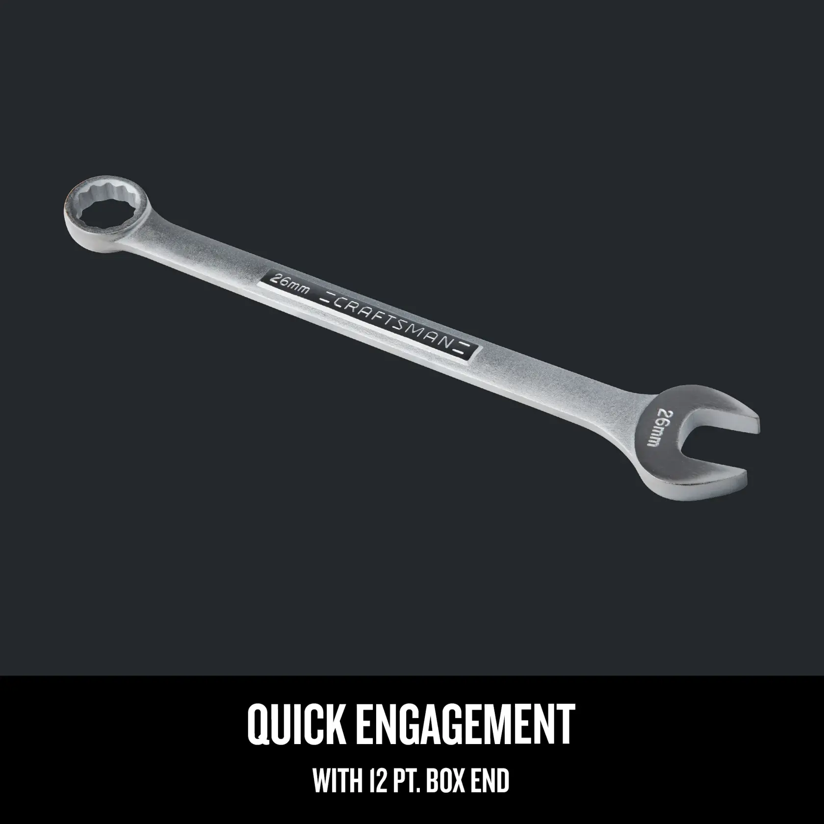 Graphic of CRAFTSMAN Wrenches: Combination highlighting product features