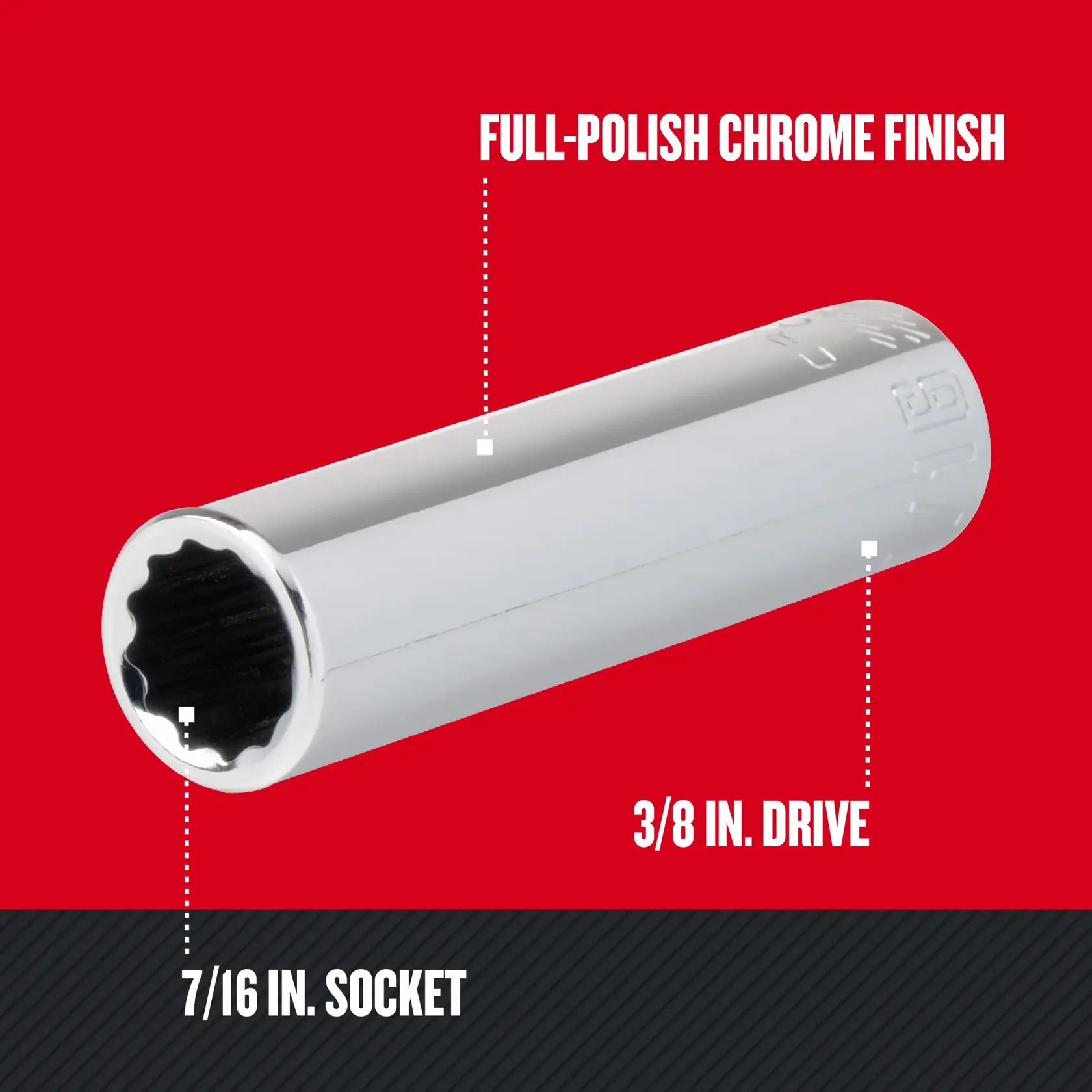 Graphic of CRAFTSMAN Sockets: 12-Point highlighting product features