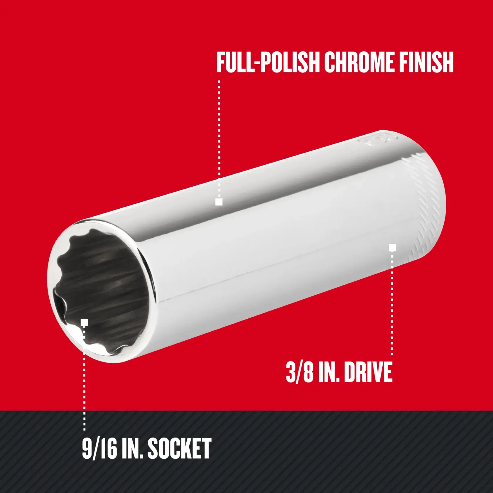 Graphic of CRAFTSMAN Sockets: 12-Point highlighting product features