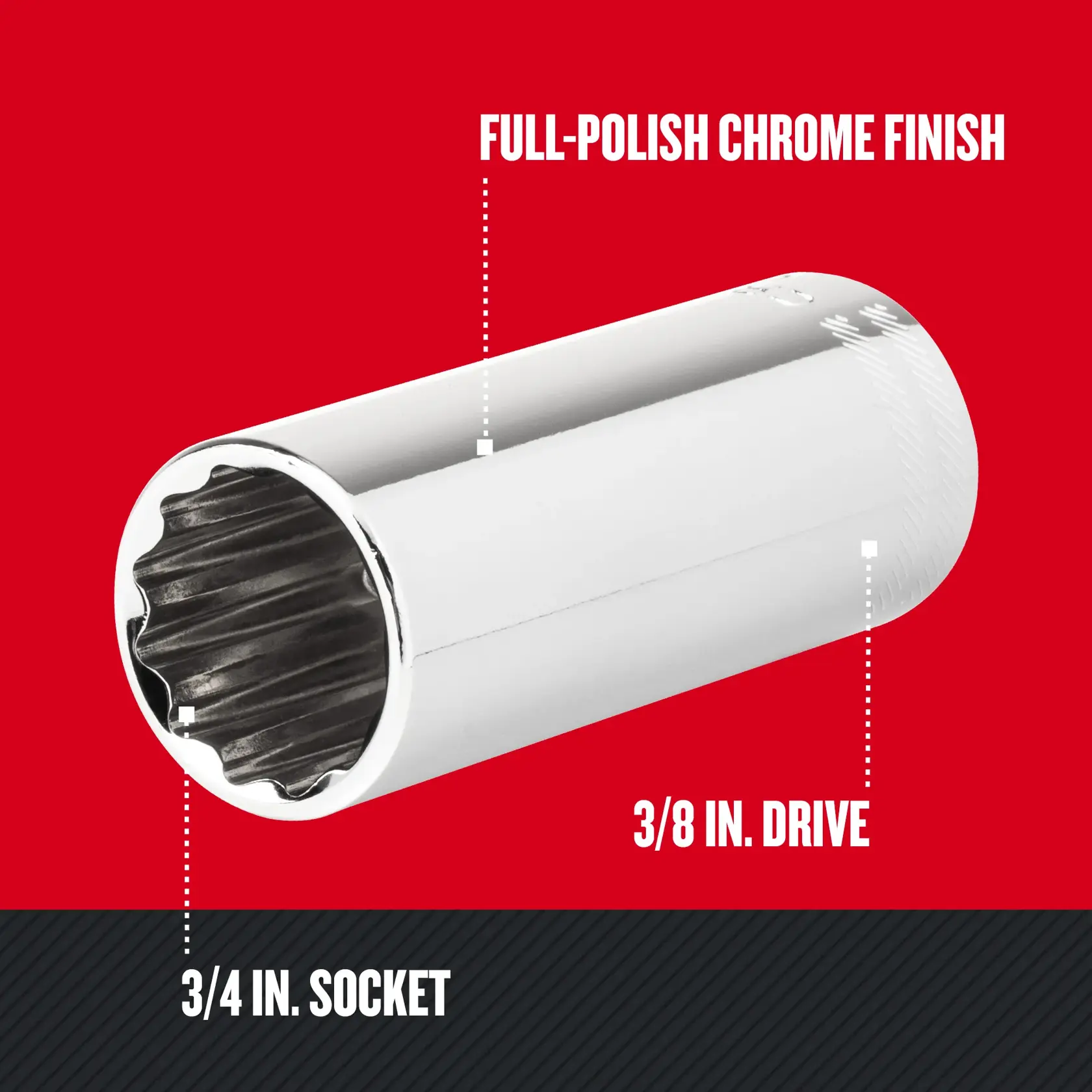 Graphic of CRAFTSMAN Sockets: 12-Point highlighting product features