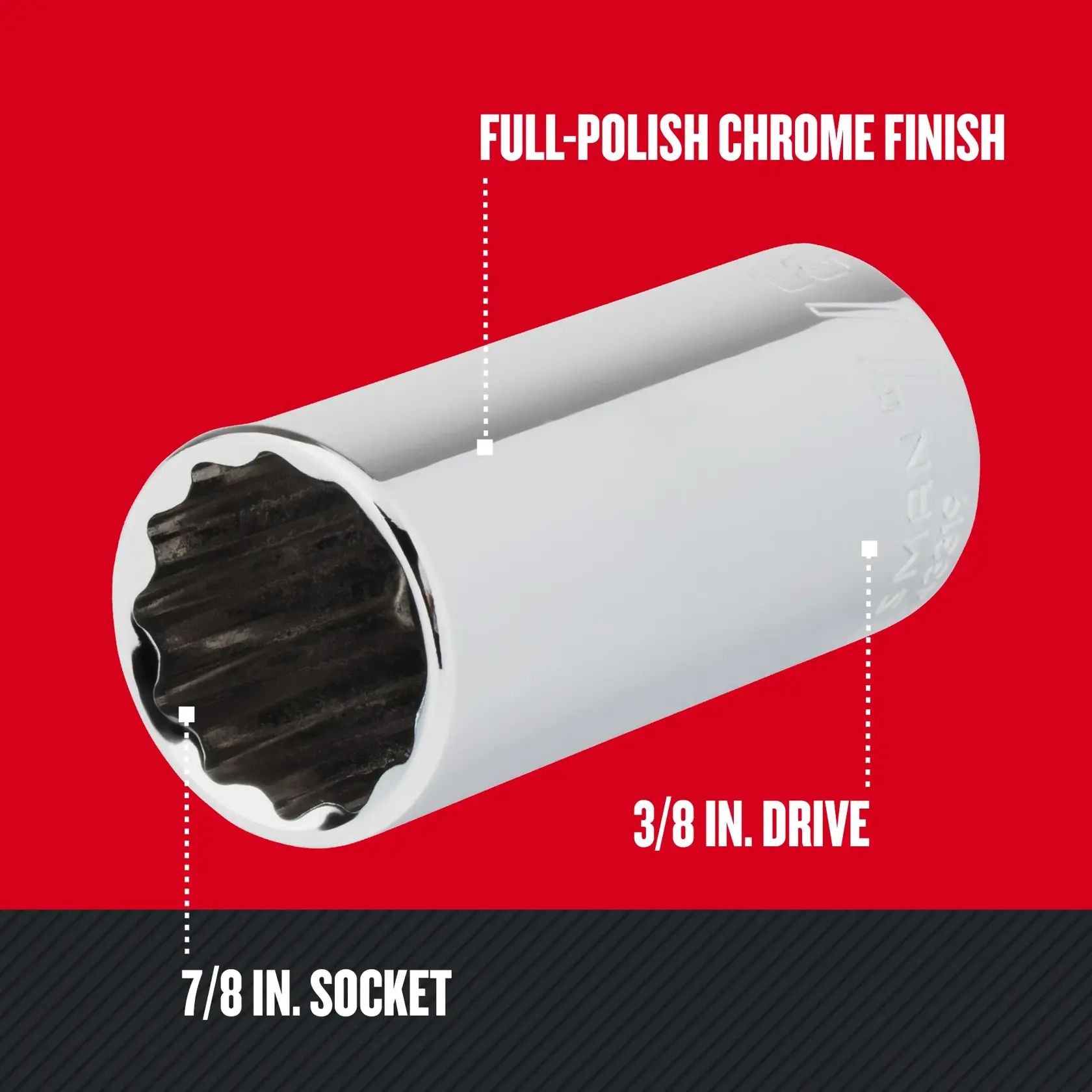 Graphic of CRAFTSMAN Sockets: 12-Point highlighting product features