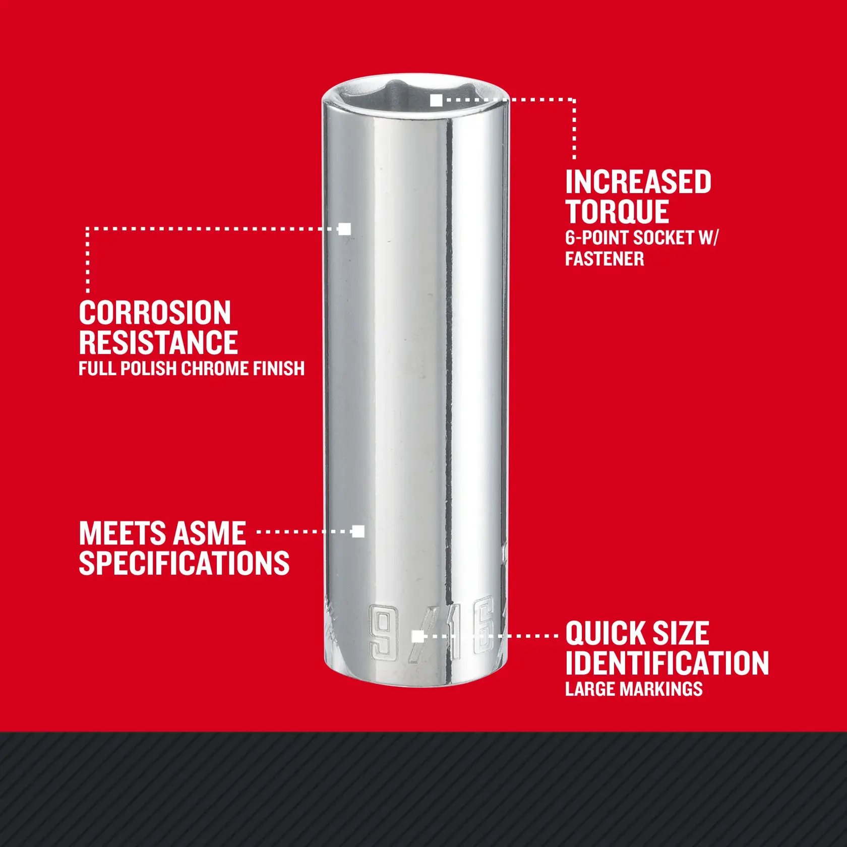 Craftsman CMMT43334 3/8 in. Drive 9/16 in. 6 Point SAE Shallow Socket Walkaround