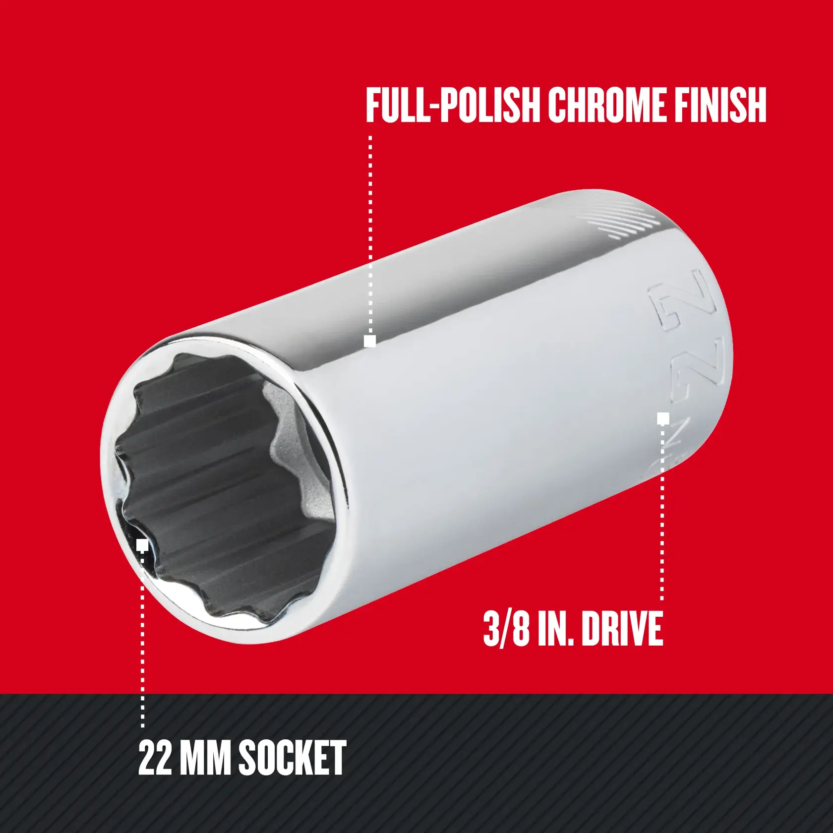 Graphic of CRAFTSMAN Sockets: 12-Point highlighting product features