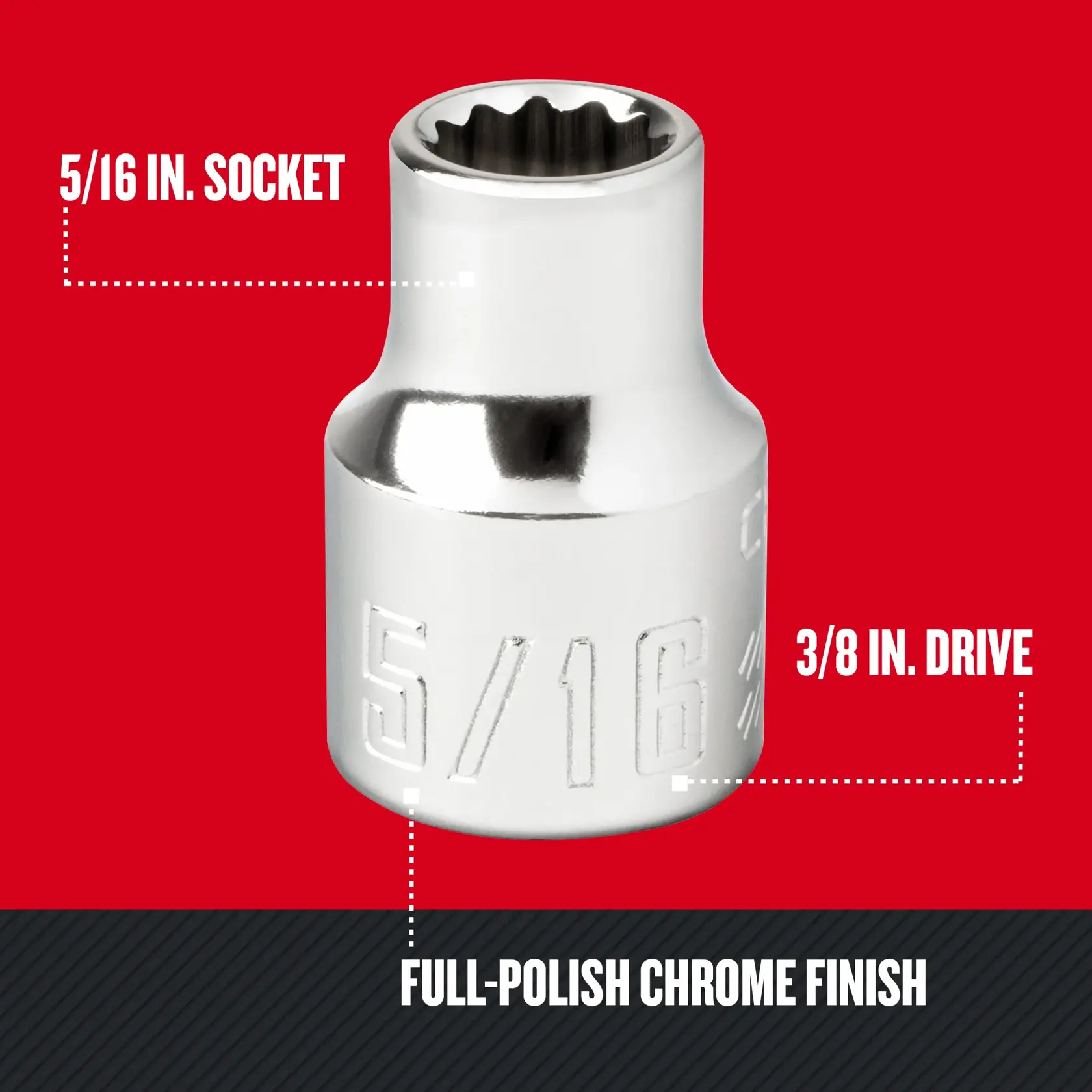 Graphic of CRAFTSMAN Sockets: 12-Point highlighting product features
