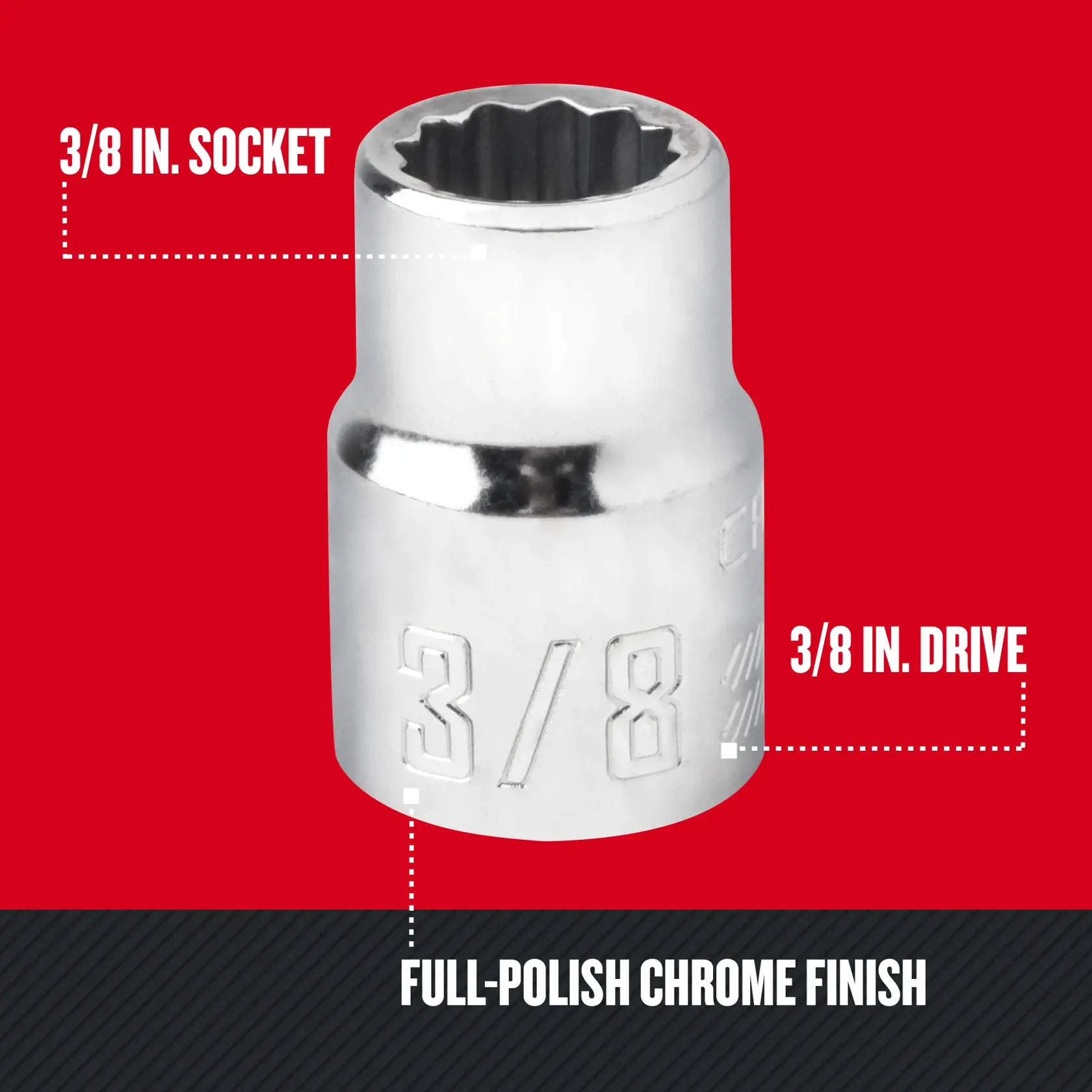 Graphic of CRAFTSMAN Sockets: 12-Point highlighting product features