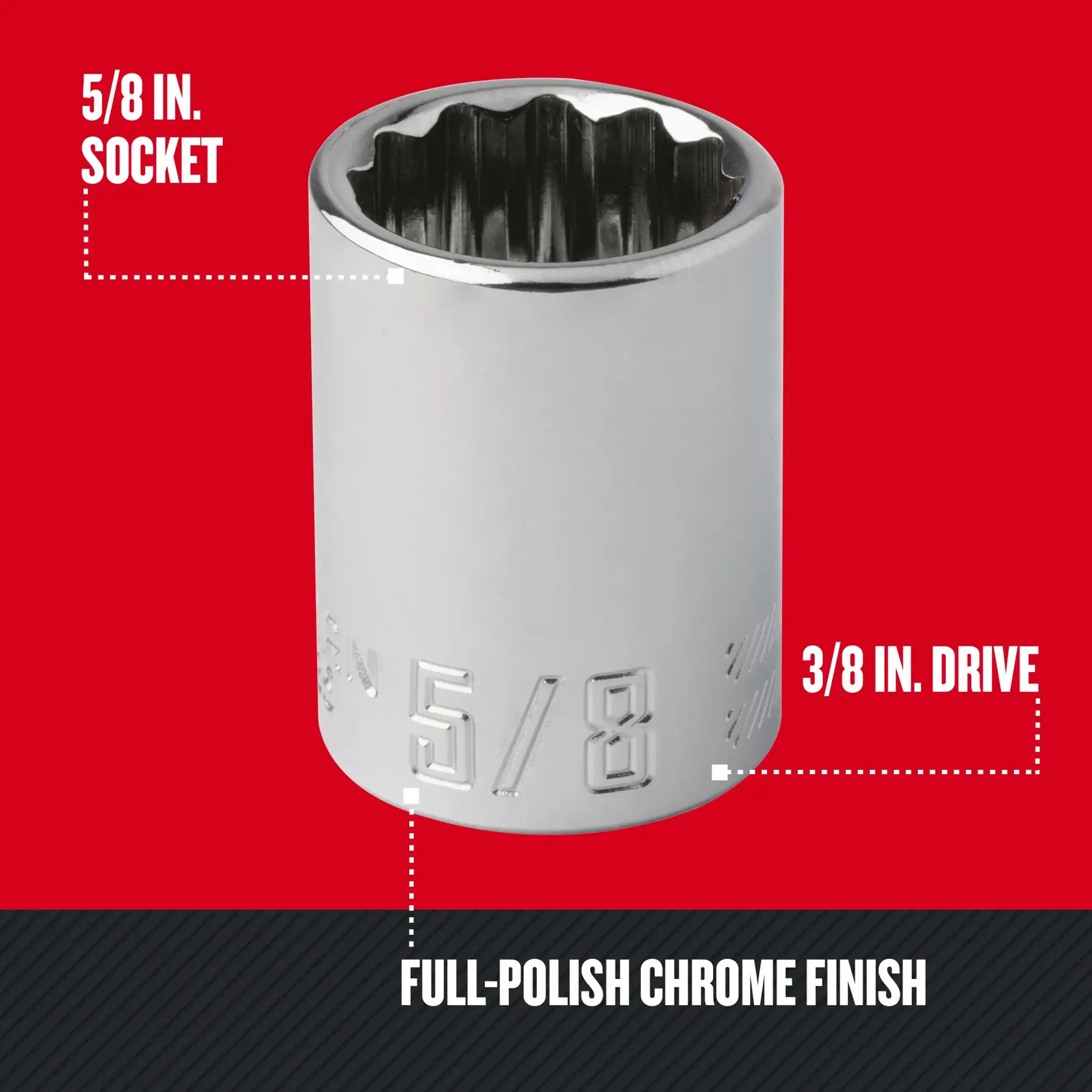 Graphic of CRAFTSMAN Sockets: 12-Point highlighting product features