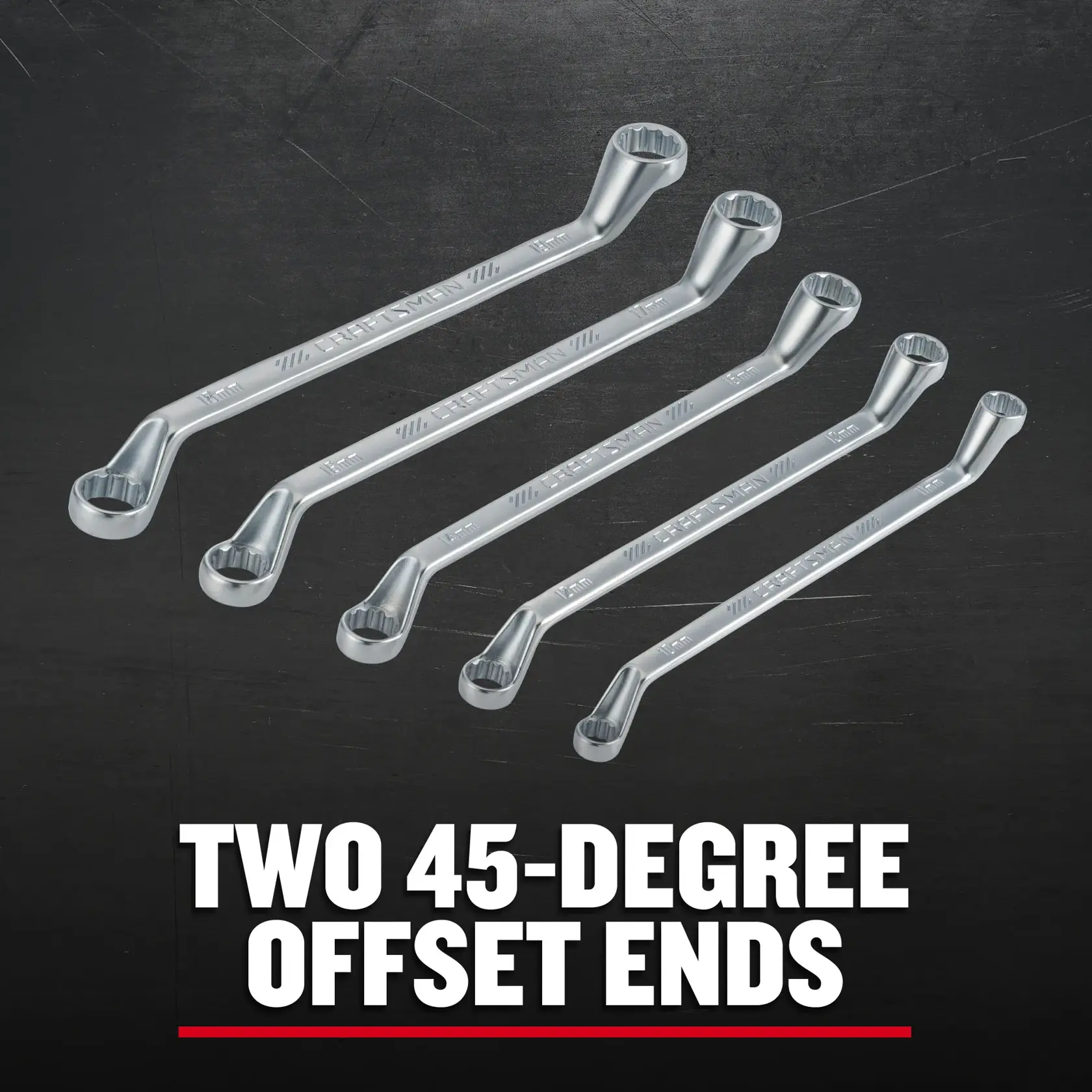 Craftsman CMMT44349 5 pc SAE Offset Box End Wrench Set F+B