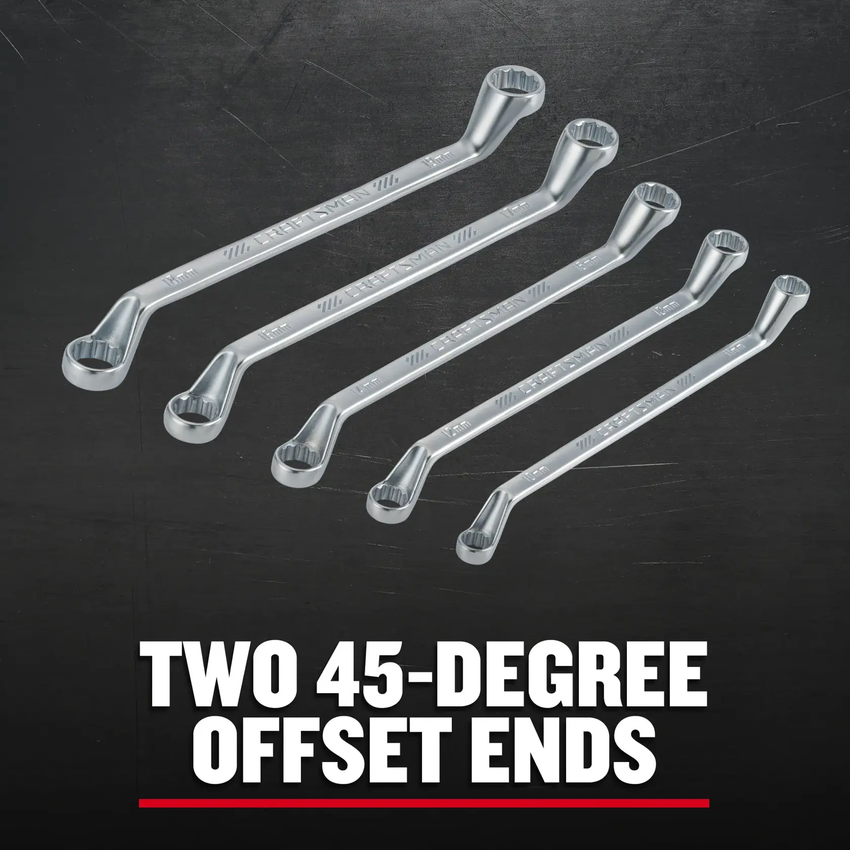 Craftsman CMMT44350 5 pc Metric Offset Box Wrench Set F+B