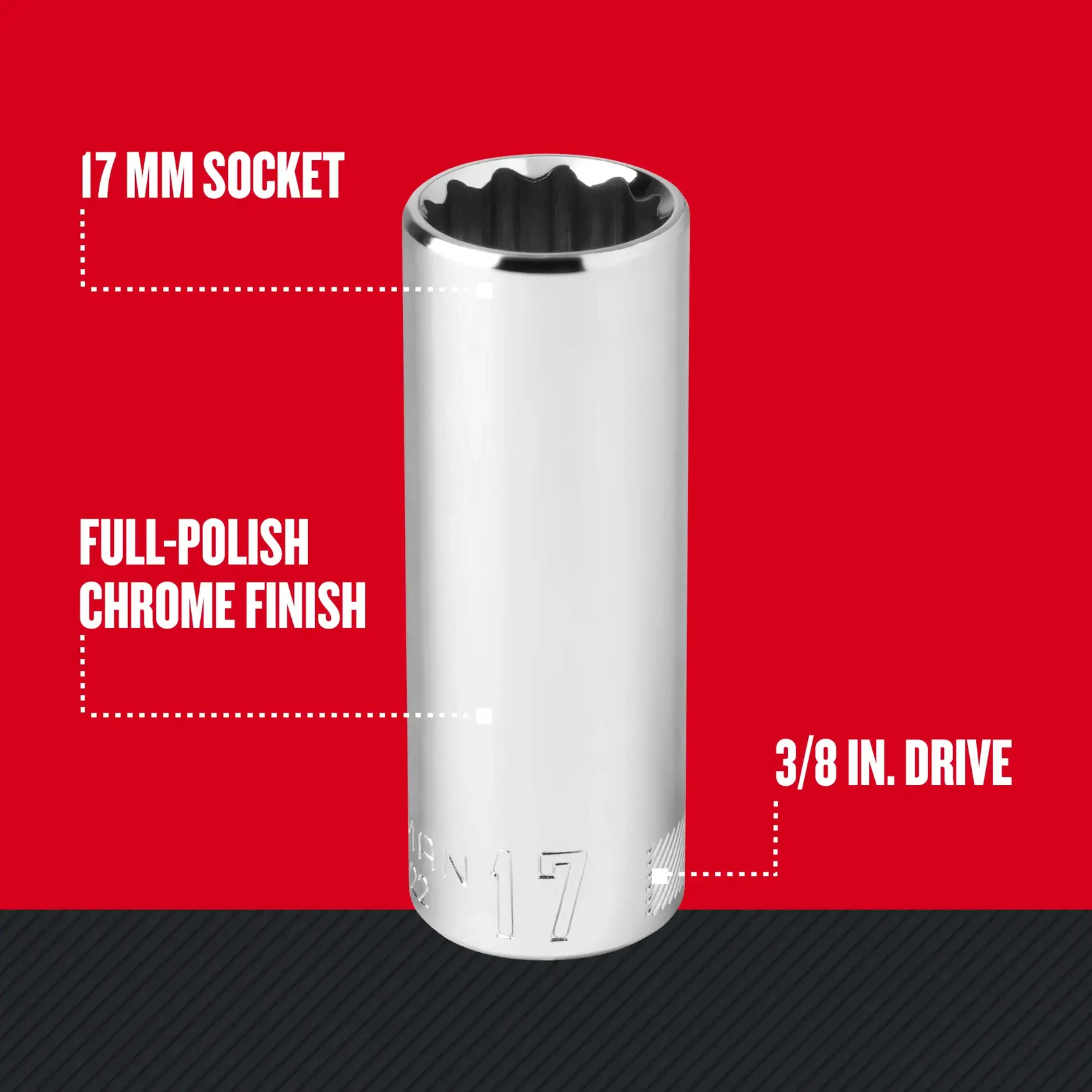 Graphic of CRAFTSMAN Sockets: 12-Point highlighting product features