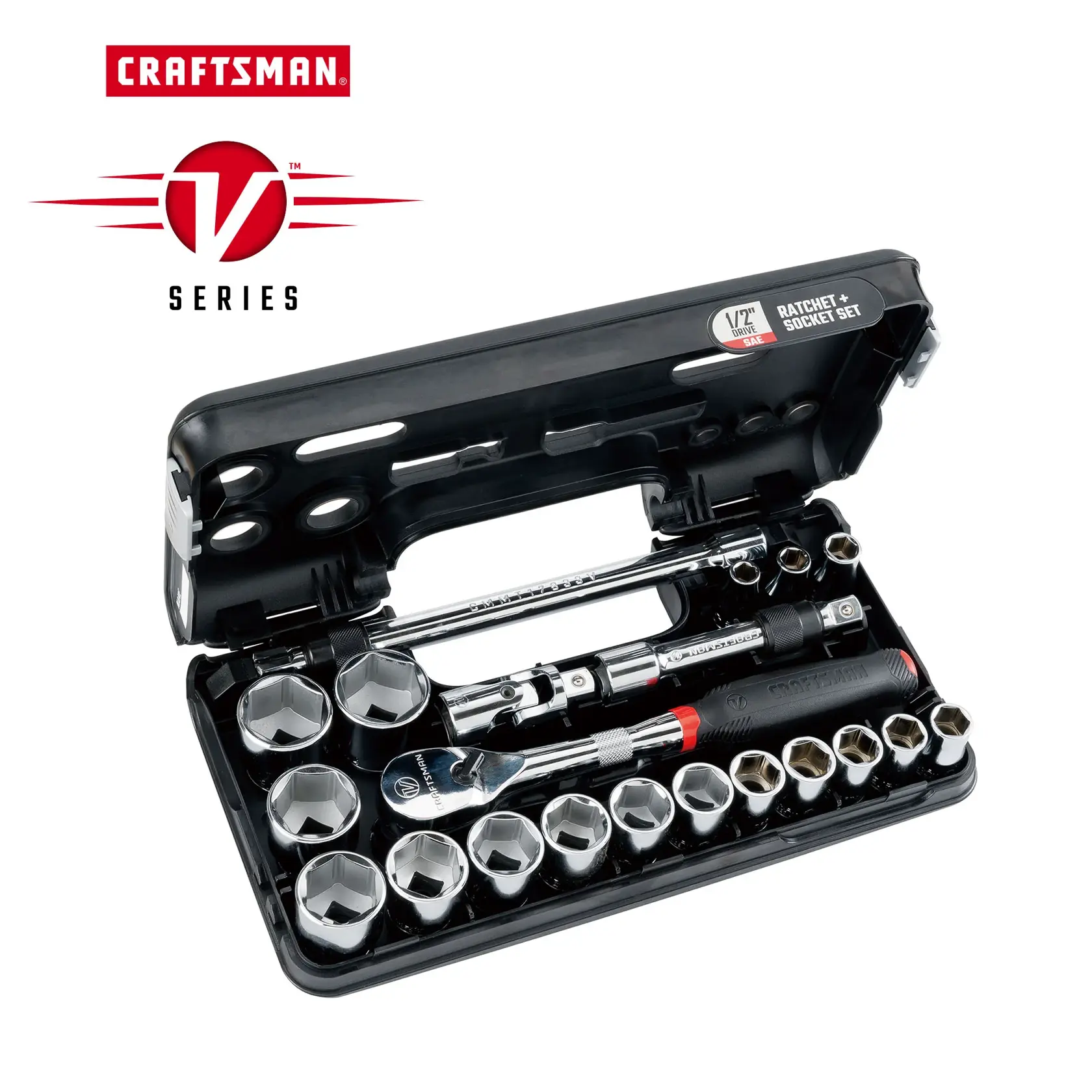 Graphic of CRAFTSMAN Mechanics Tool Set highlighting product features
