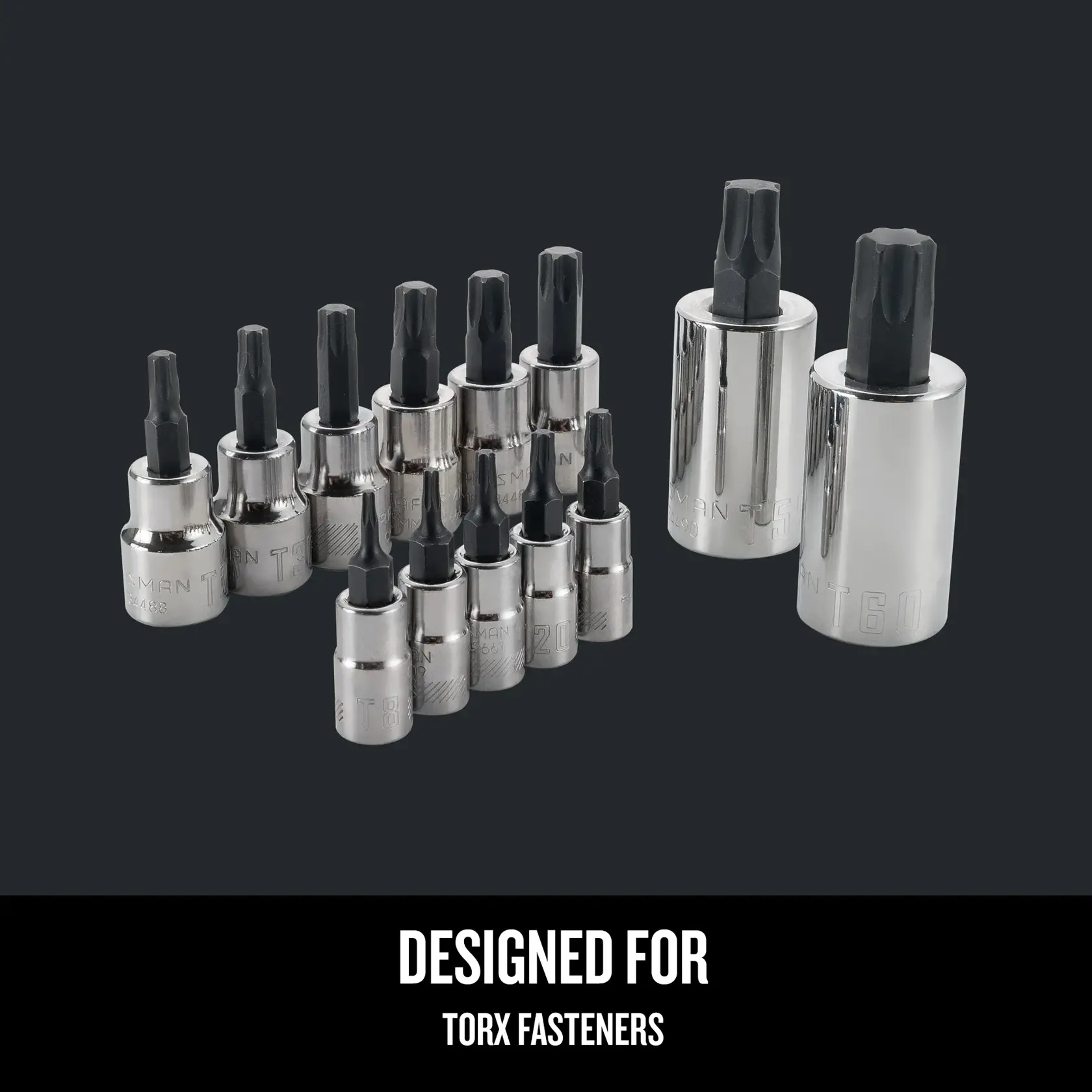 thumbnail image 2 of Powerbuilt 12-Piece Torx Bit Socket Set - Star Bits - Includes 1/4, 3/8, And 1/2 Inch Drives - 648415 2 of 2