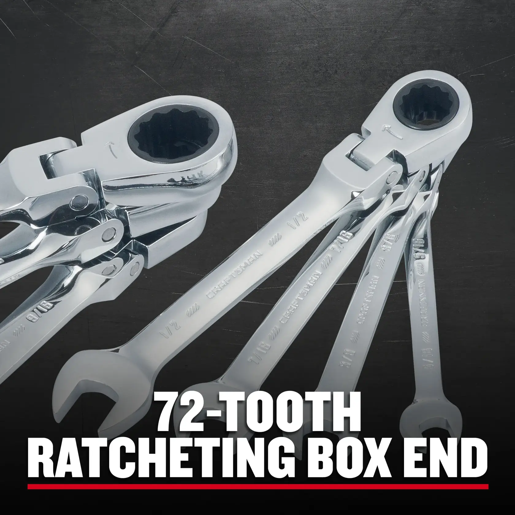 Craftsman CMMT87010 7 pc SAE Flex Reversible Ratchet Set F+B