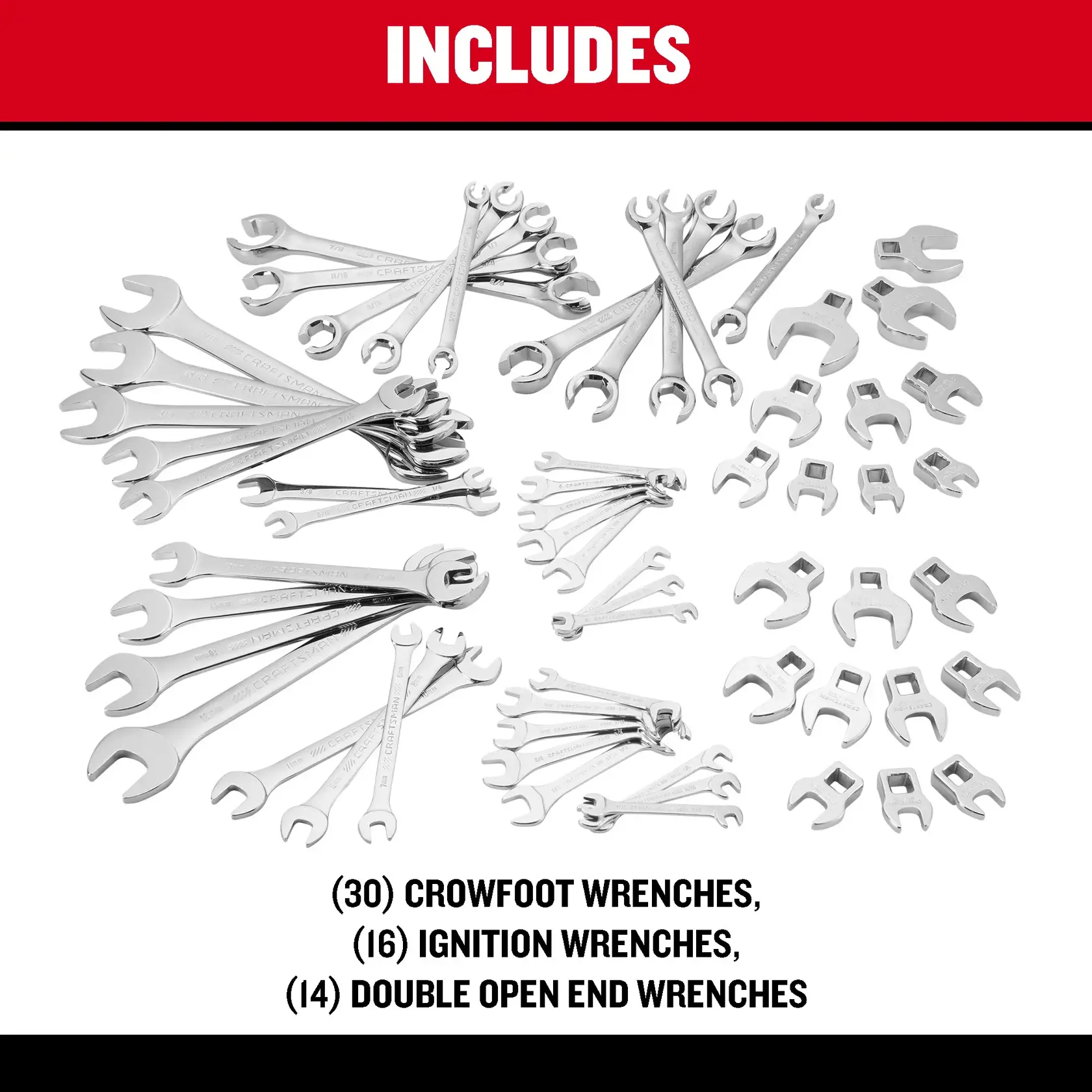 CRAFTSMAN CMMT87903 60 Piece Standard (SAE) and Metric Master Specialty Wrench Set Includes