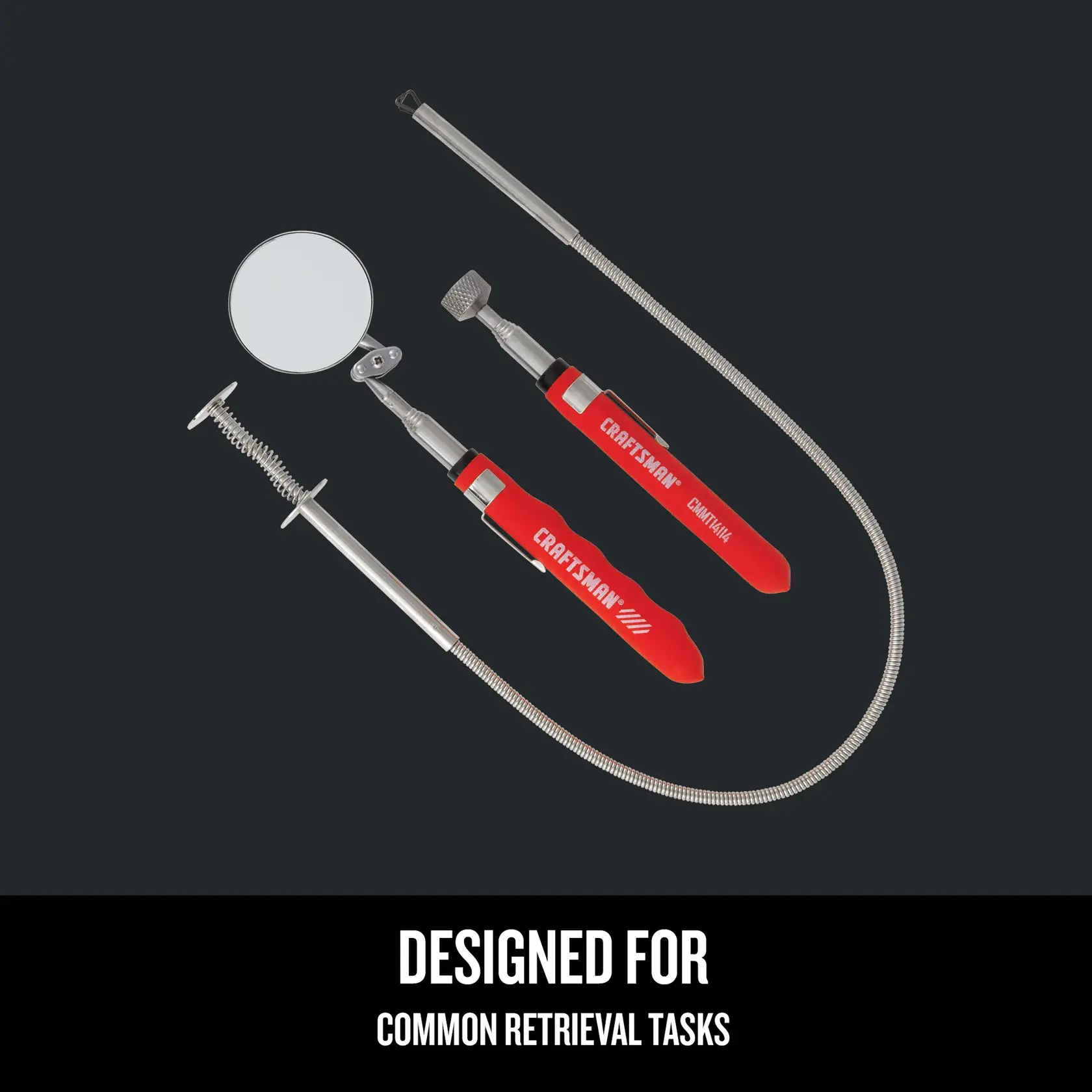 Product on black bacground with text designed for common retrieval tasks