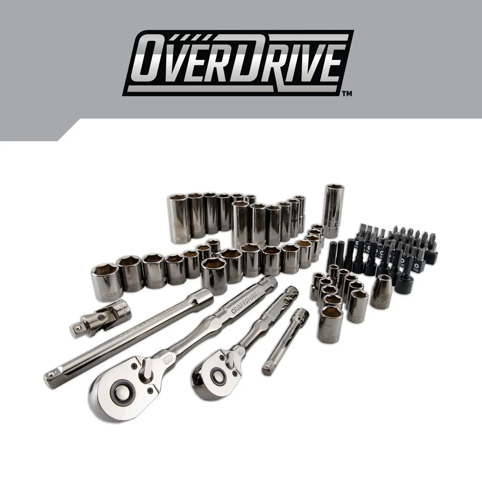 CRAFTSMAN OVERDRIVE 80 PIECE MECHANICS TOOL SET product on white background