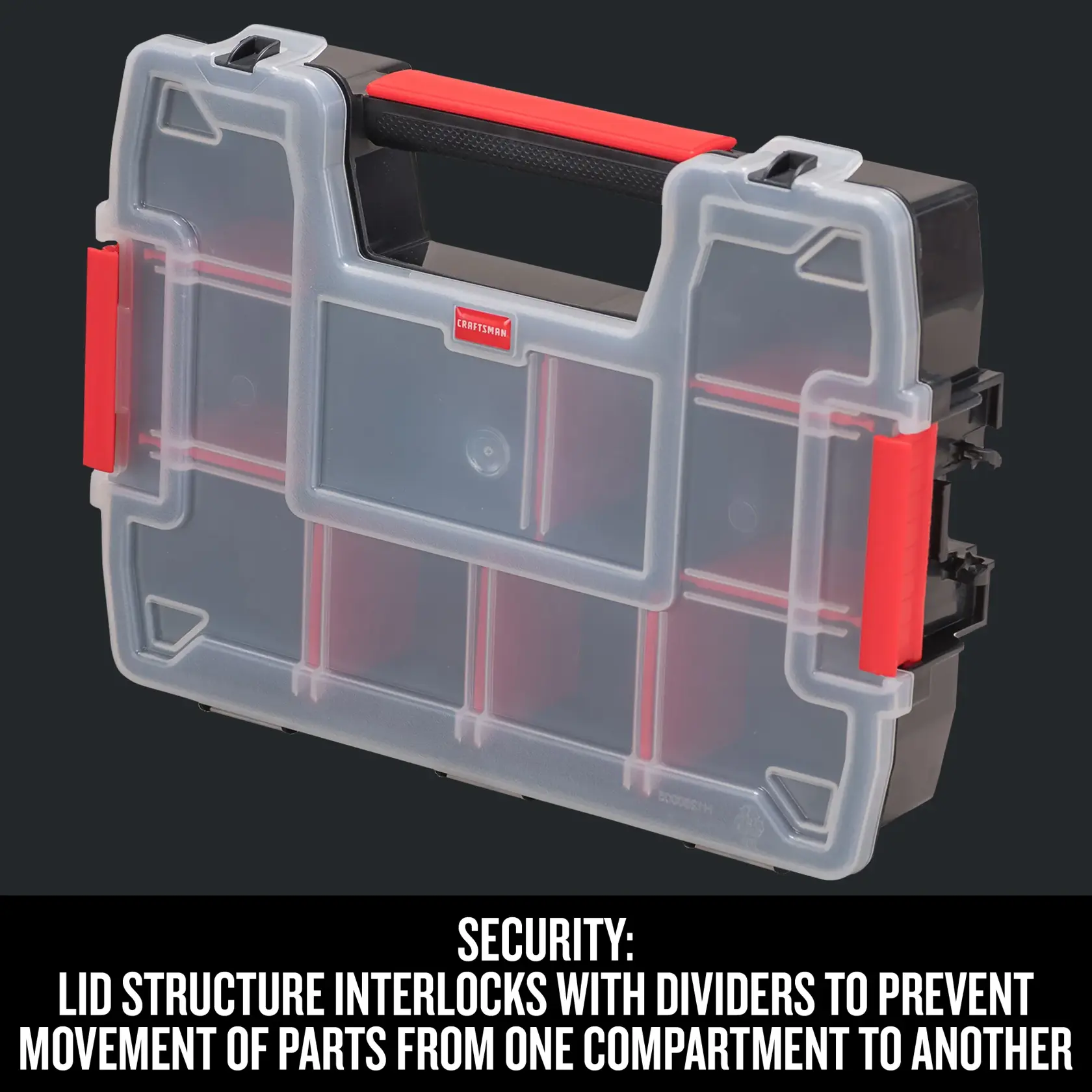 Graphic of CRAFTSMAN Storage: Part Organizers highlighting product features