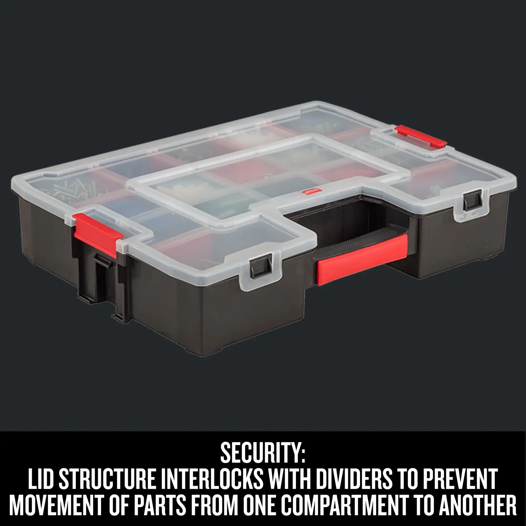 Graphic of CRAFTSMAN Storage: Part Organizers highlighting product features