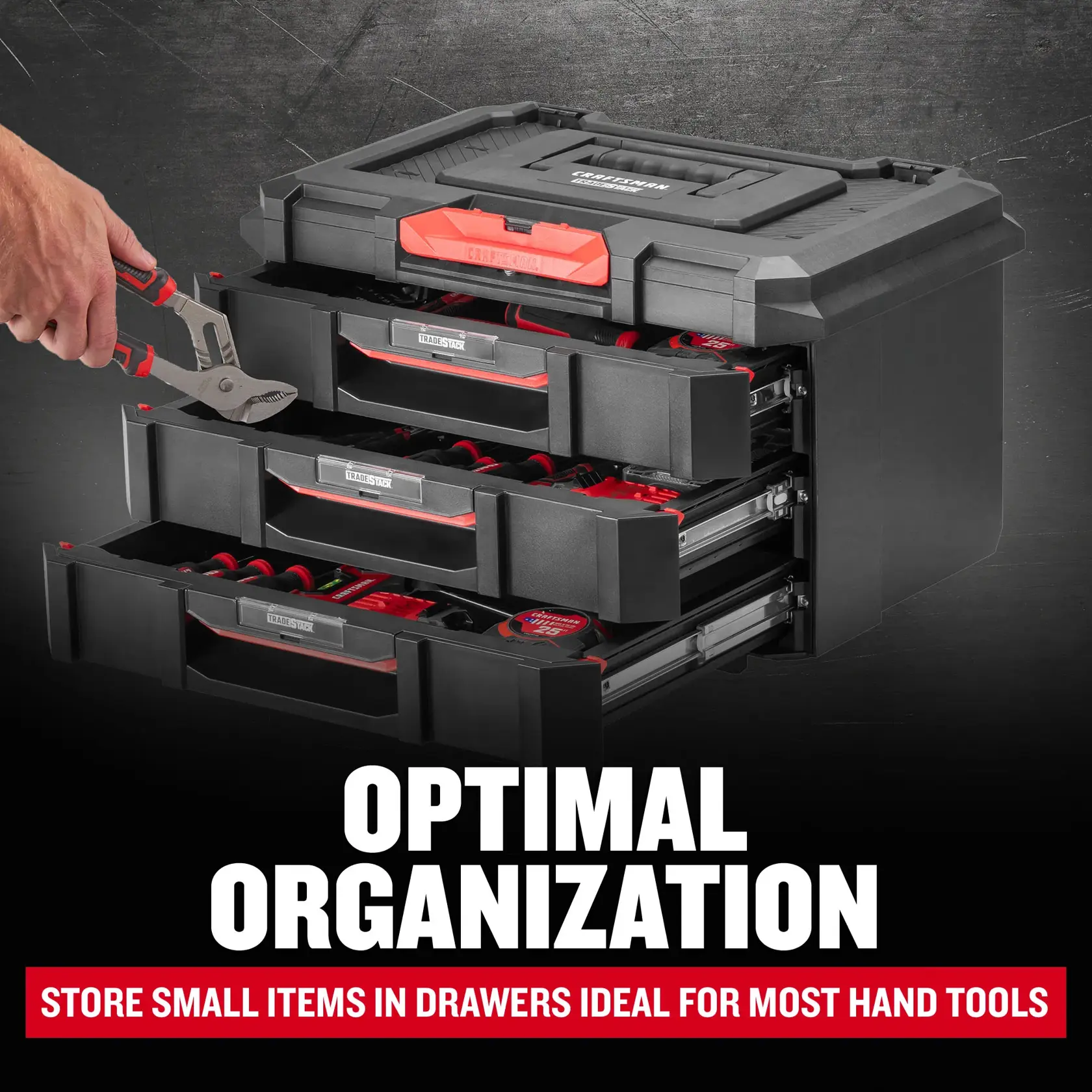 CRAFTSMAN TRADESTACK 3-Drawer Unit Organization Feature