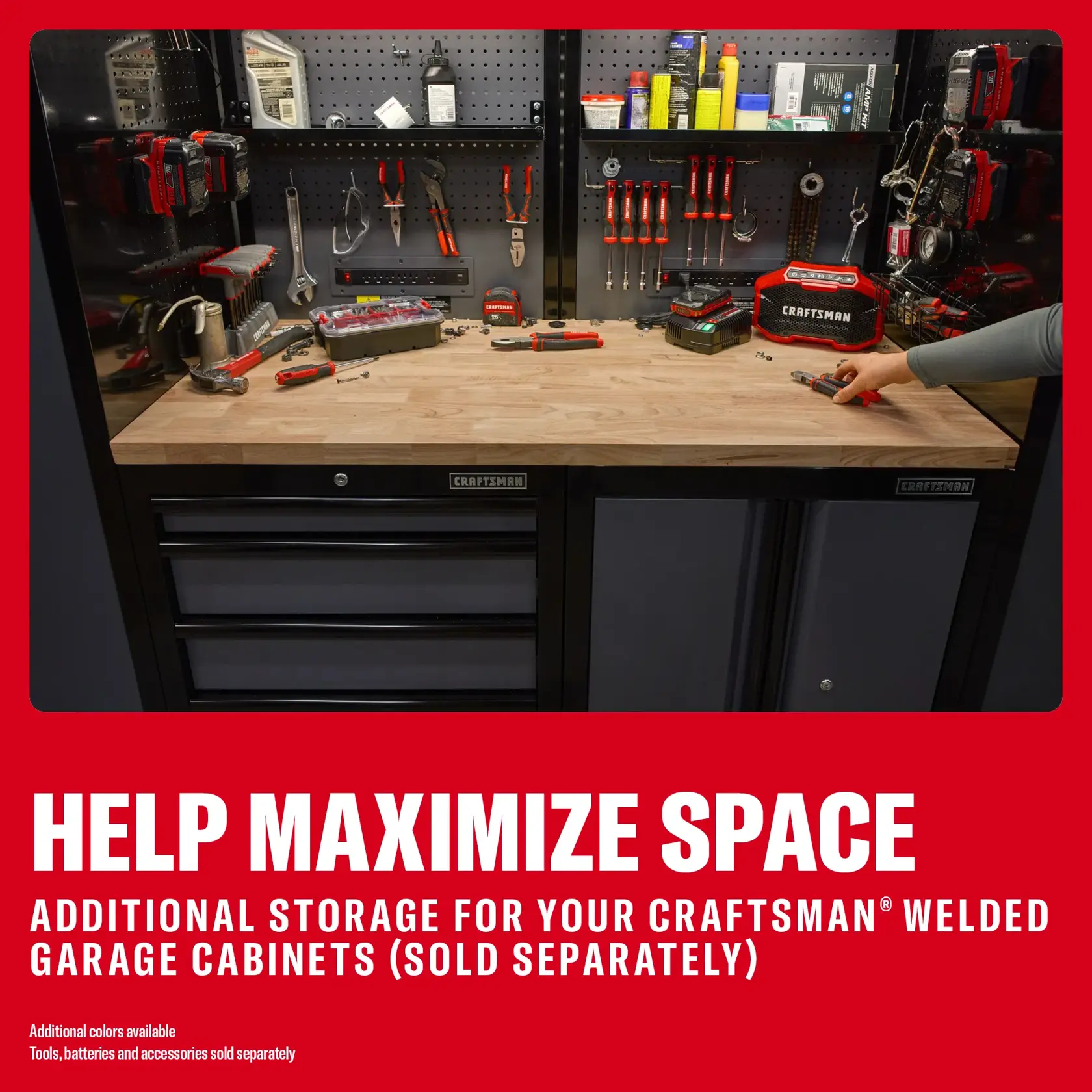 Pegboard Panel (red/black)