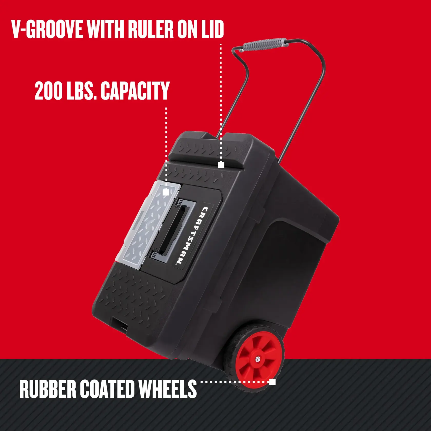 Graphic of CRAFTSMAN Storage: Cabinets & Chests Rolling highlighting product features