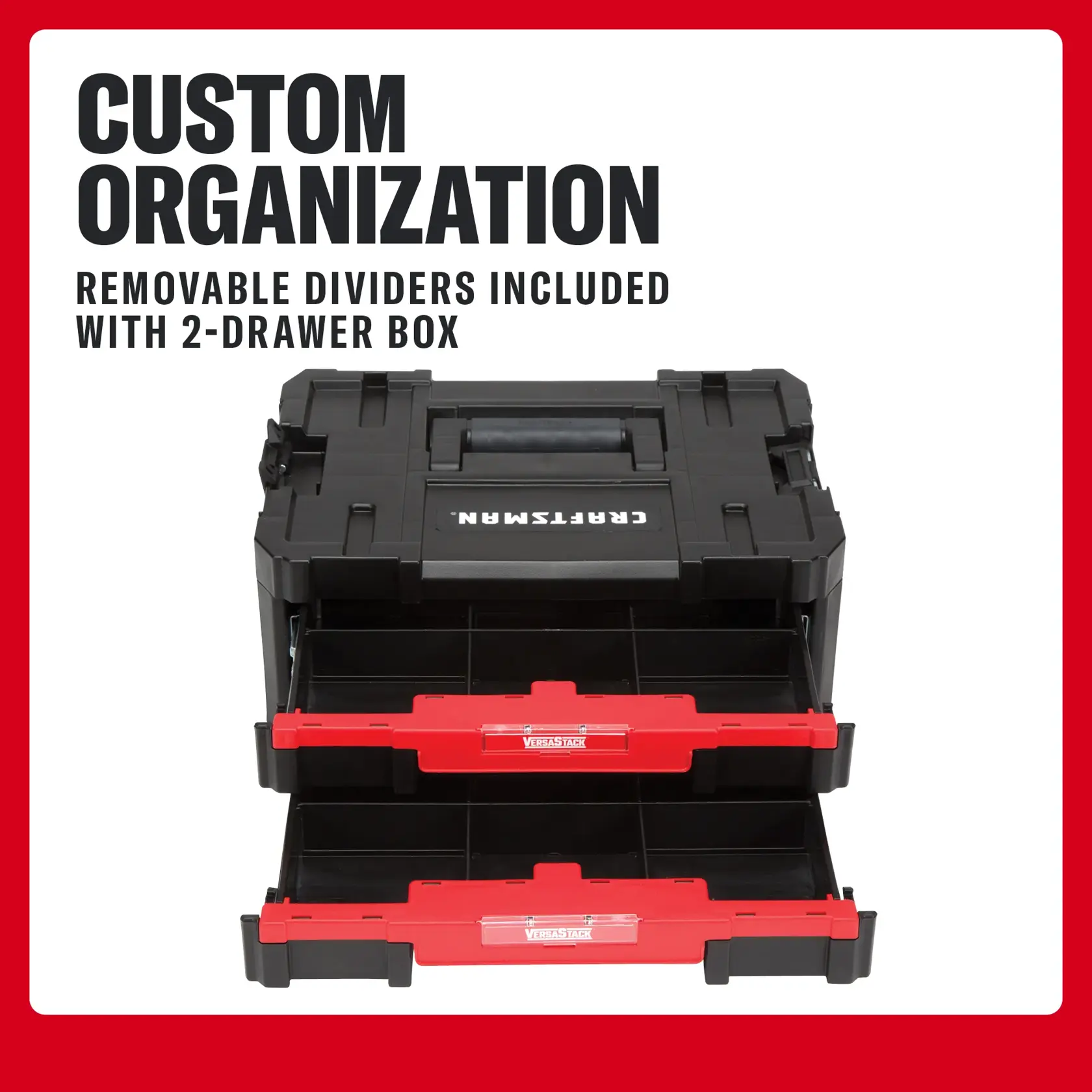 VERSASTACK™ Rolling Tower with Deep Box, 2-Drawers, and Soft Bag