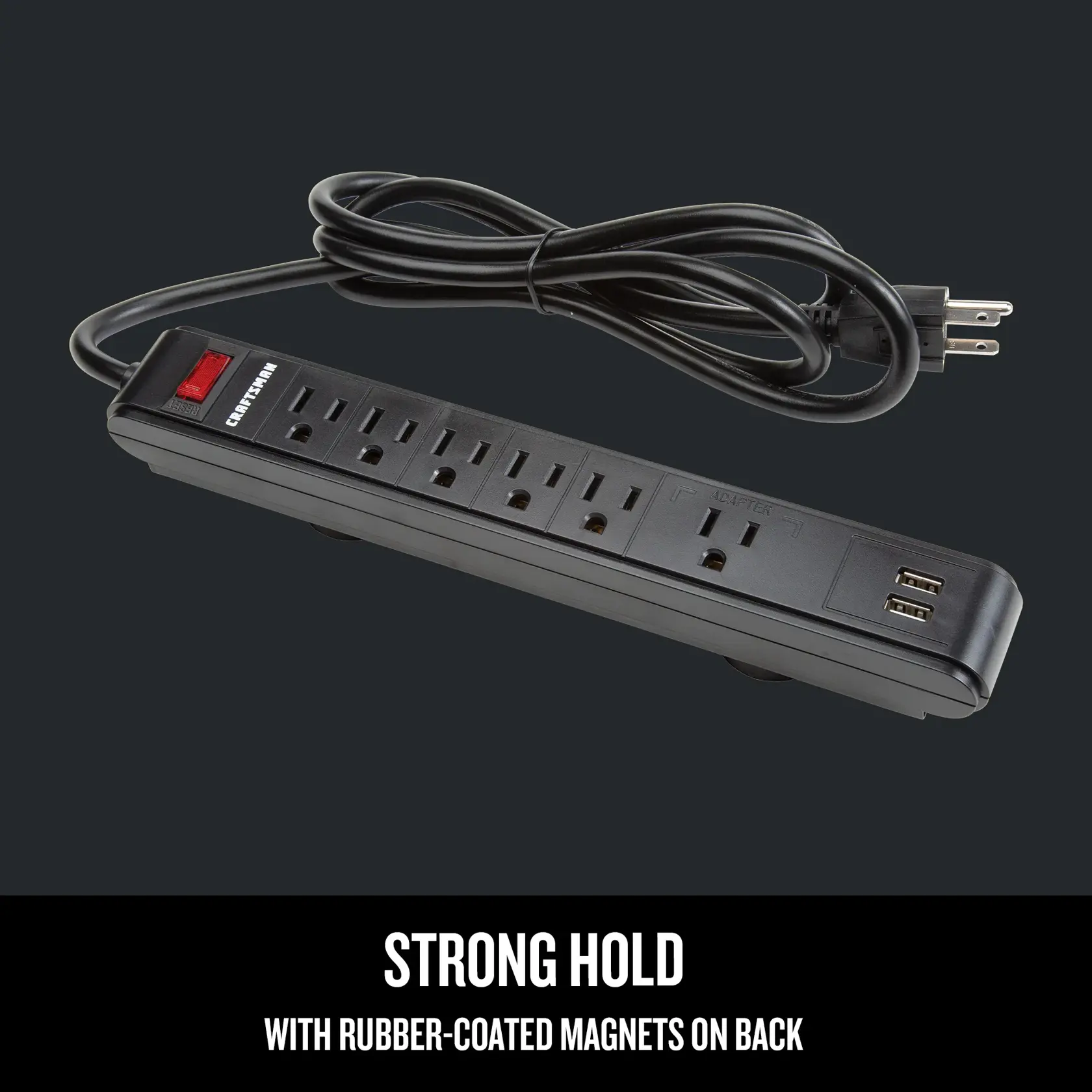 Strong hold with rubber-coated magnets on back