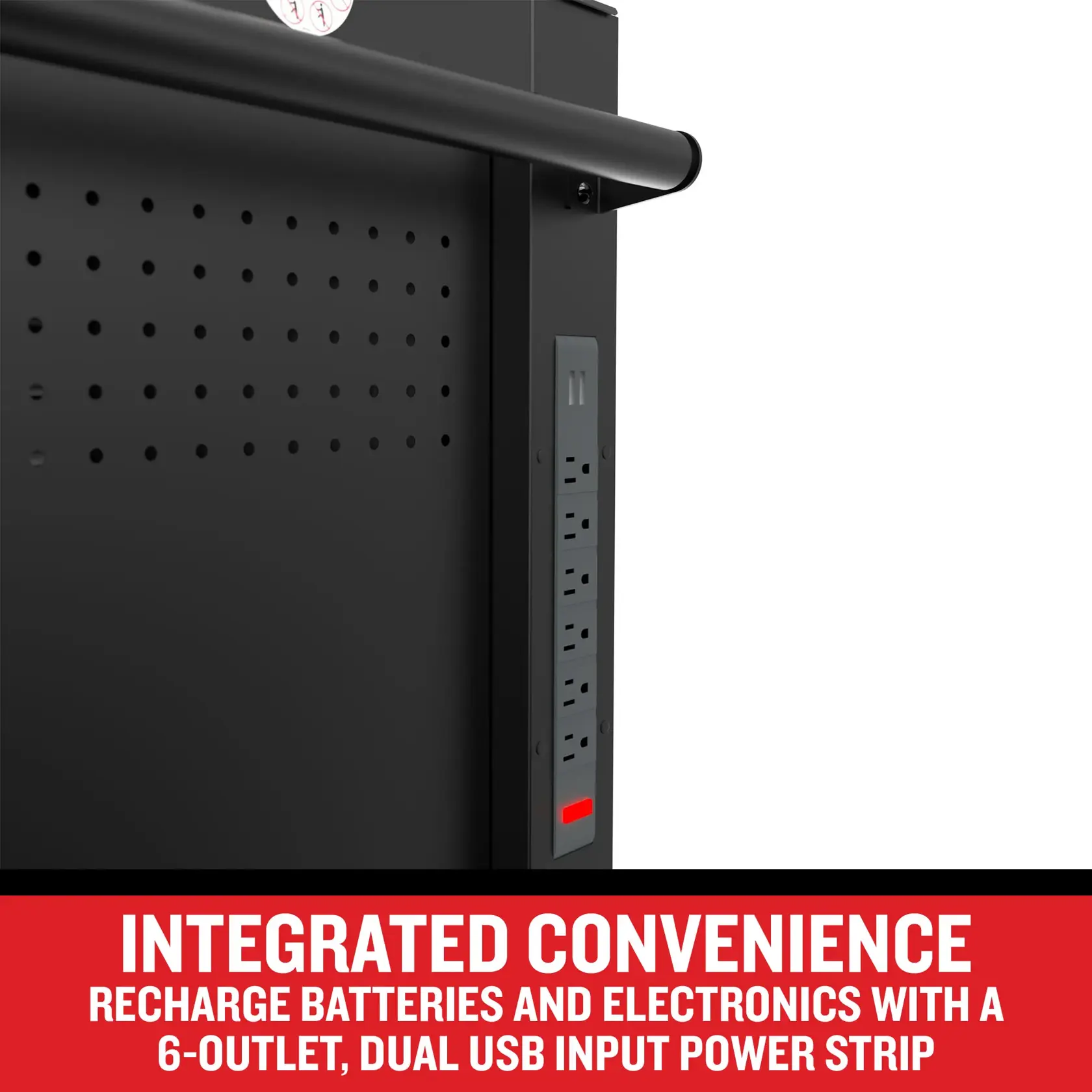 52" Premium S2000 Storage Cabinet with power strip feature call out