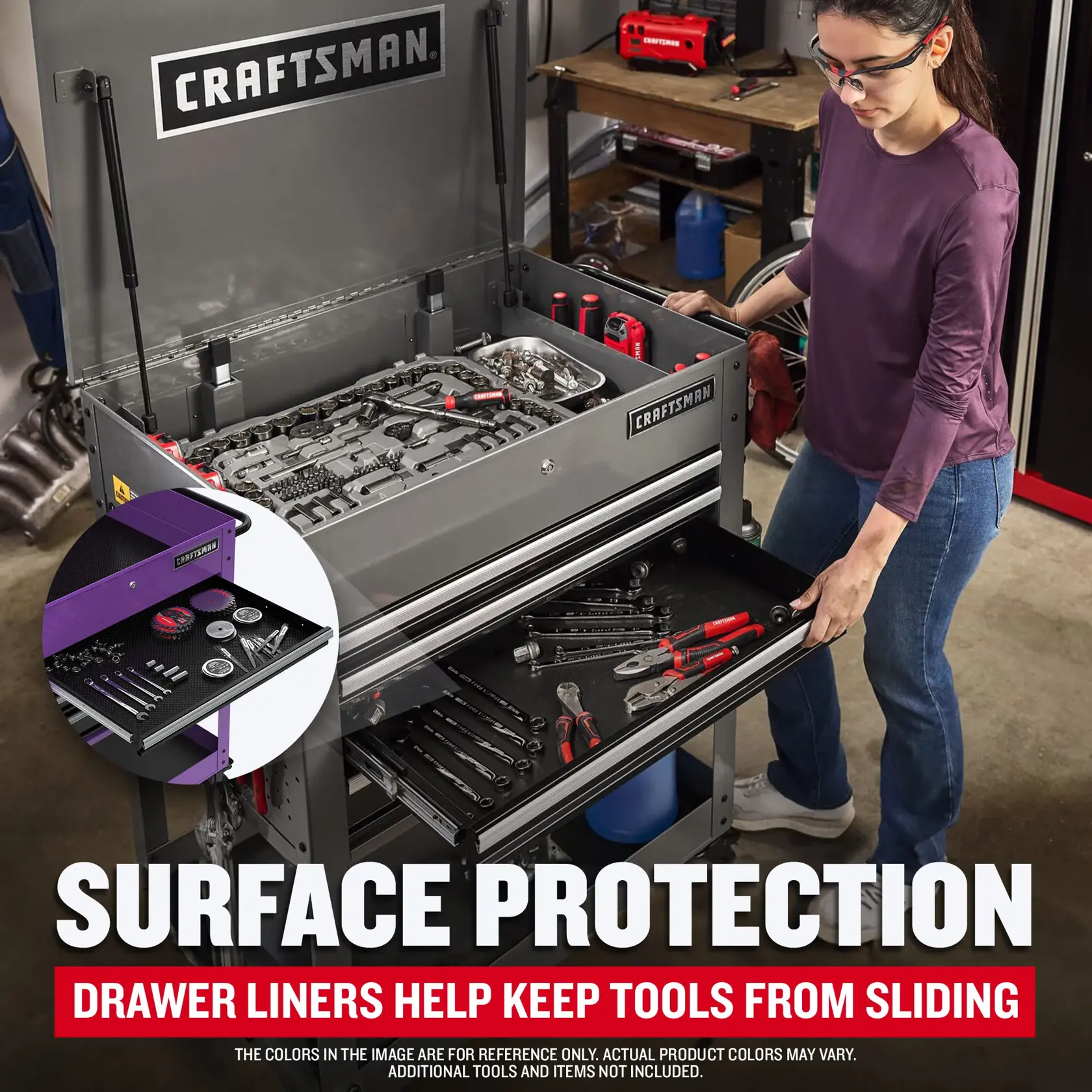 eComm Graphic Surface Protection of CRAFTSMAN Purple Utility Cart