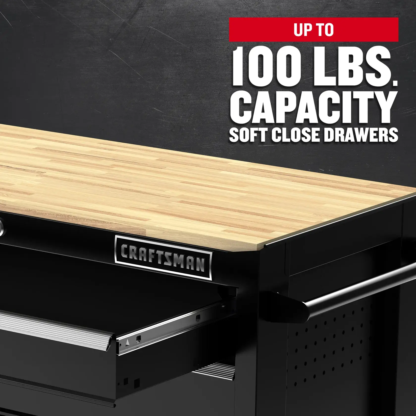 eComm Graphic Capacity of CRAFTSMAN 37 in. Wide Rolling Tool Workstation (Black)