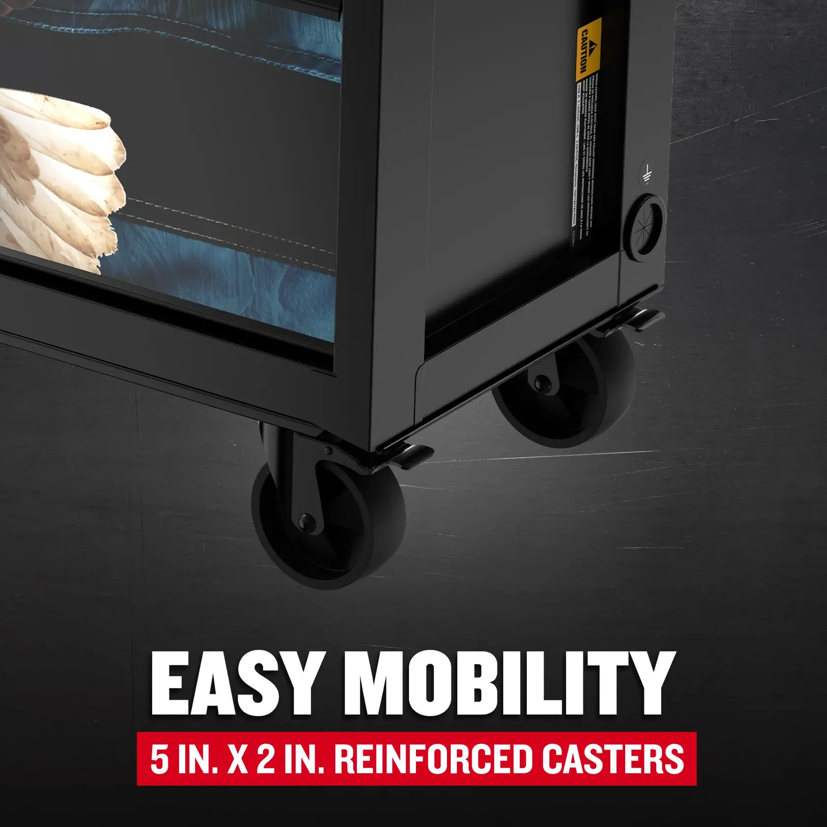 eComm Graphic Easy Mobility of CRAFTSMAN 63 in. Wide Rolling Tool Workstation With Magnetic Patriotic Panels (Black)