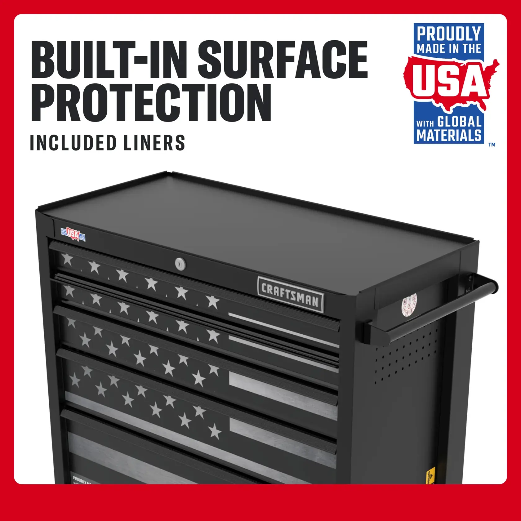 5-Drawer Black And White Patriotic Cabinet