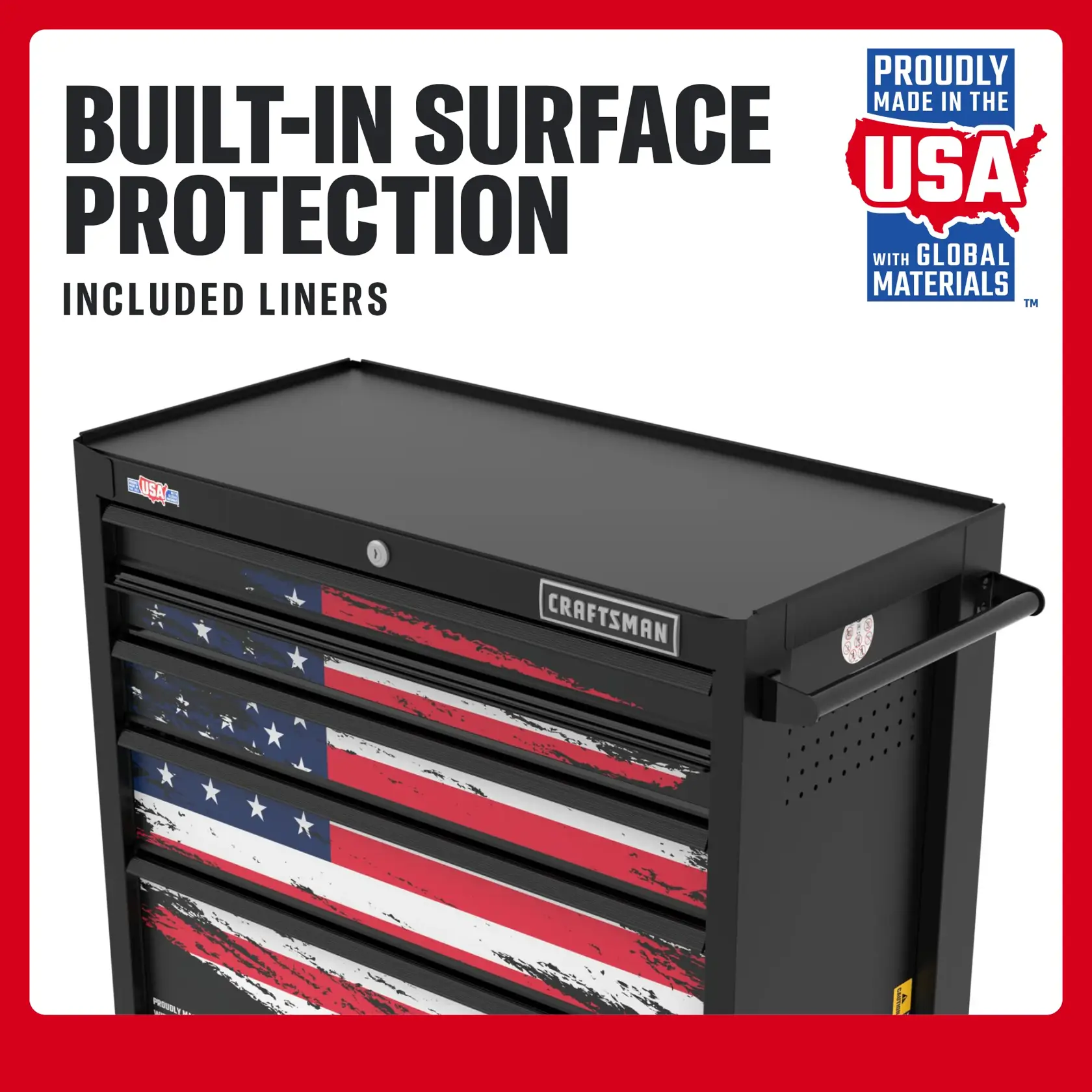5-Drawer Red, White, And Blue Patriotic Cabinet